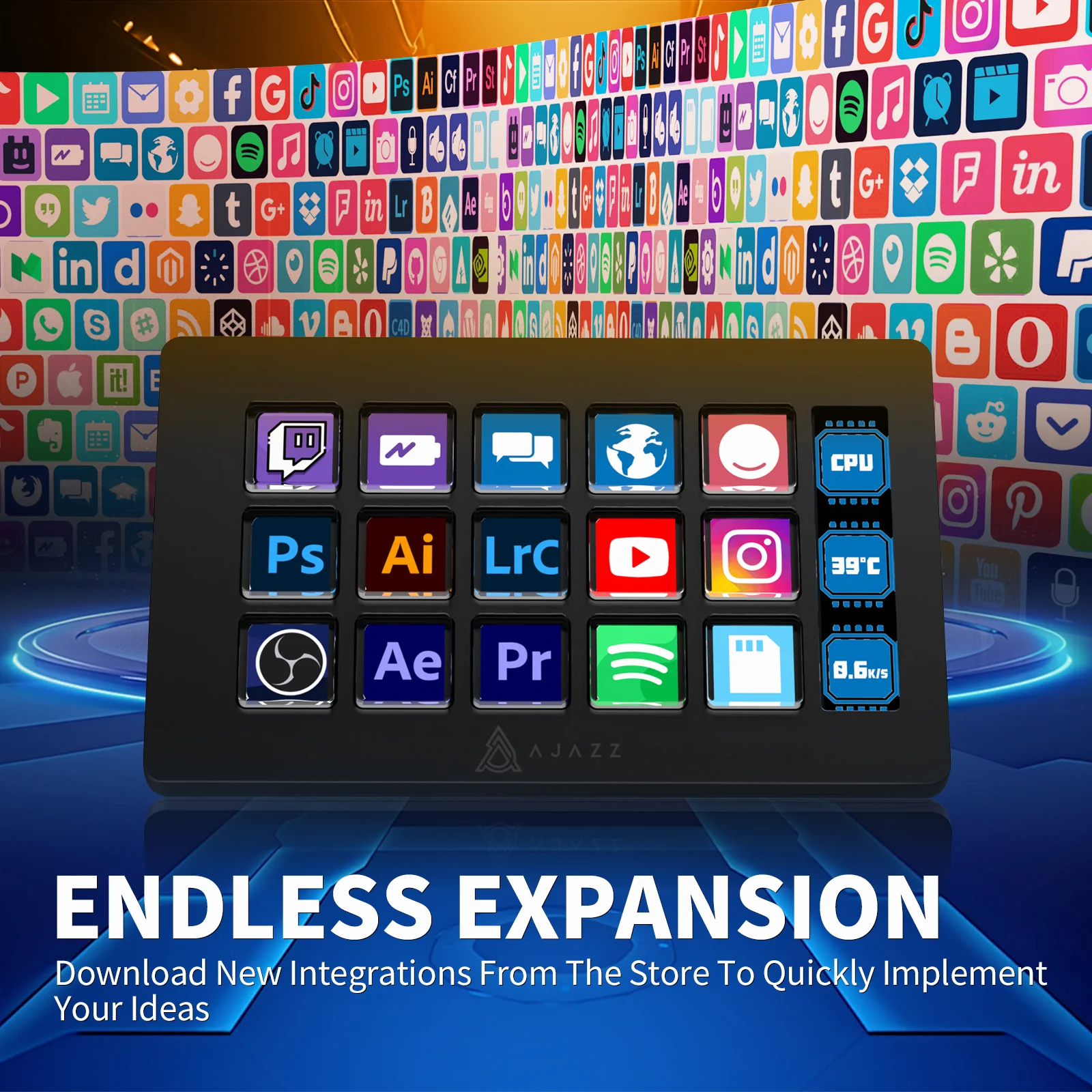 ATTACK SHARK x AJAZZ AKP153 STREAM DECK 14 ATTACK SHARK x AJAZZ AKP153 STREAM DECK