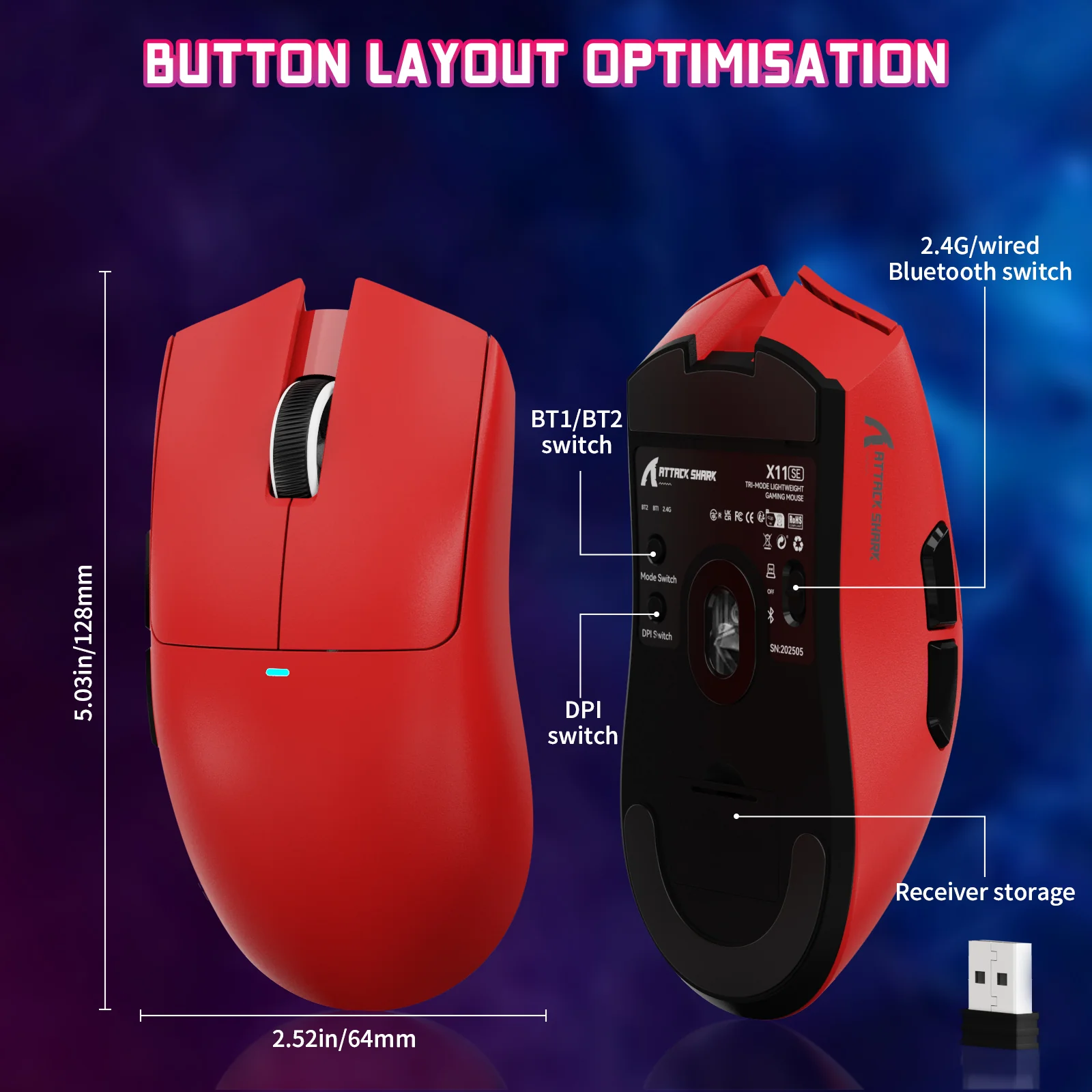 ATTACK SHARK X11SE Wireless Gaming Mouse 24 ATTACK SHARK X11SE Wireless Gaming Mouse