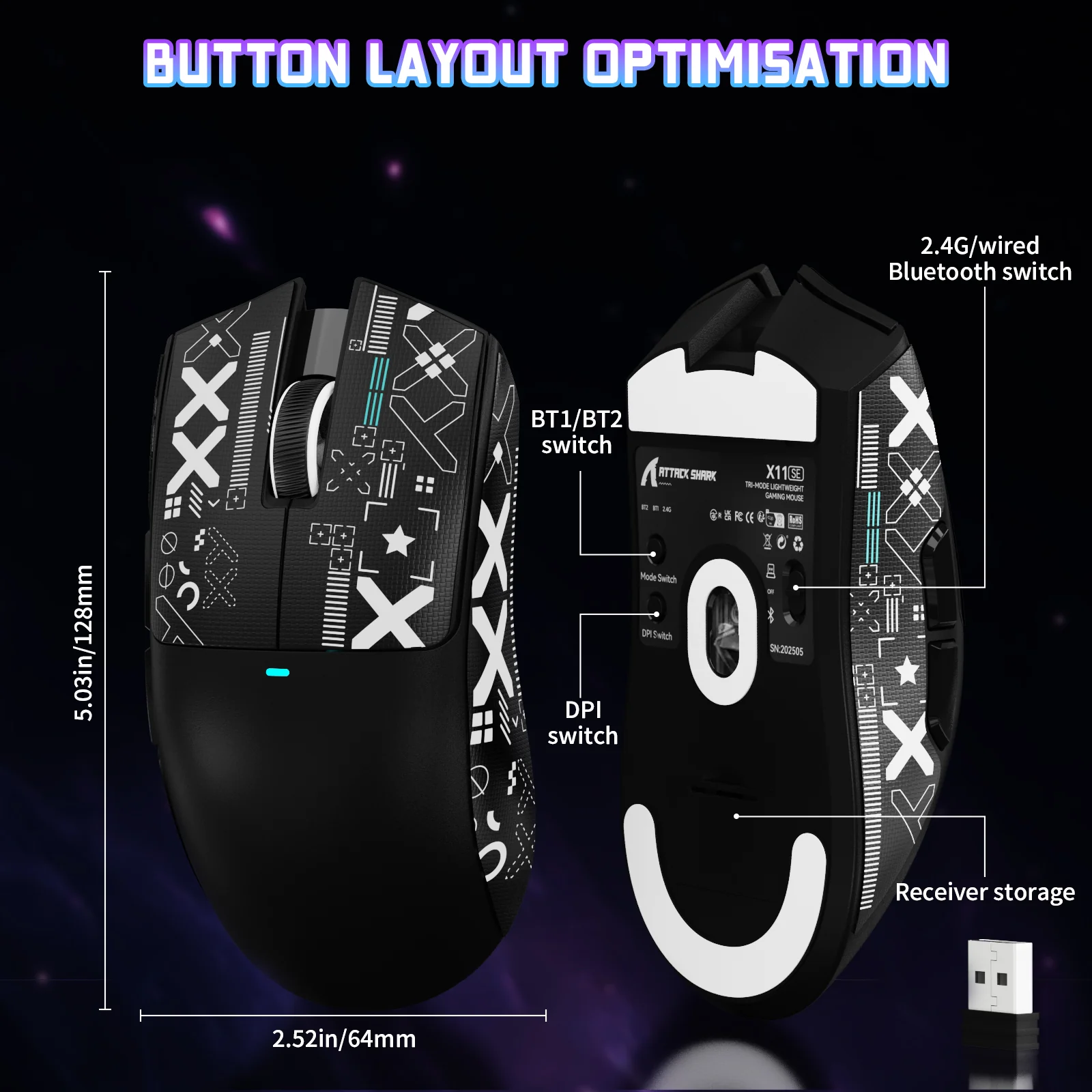 ATTACK SHARK X11SE Wireless Gaming Mouse 46 ATTACK SHARK X11SE Wireless Gaming Mouse