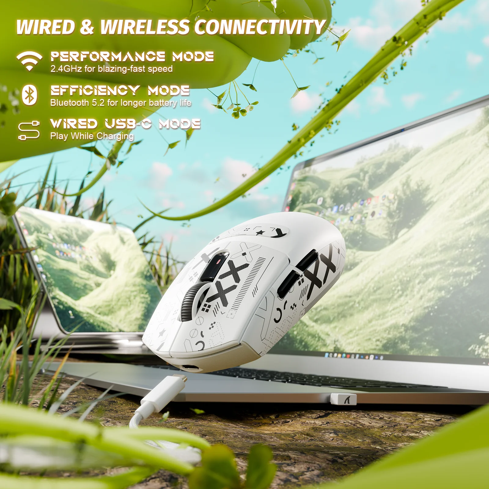 ATTACK SHARK G3 Tri-mode Wireless Gaming Mouse 25000 DPI Ultra Lightweight 15 ATTACK SHARK G3 Tri-mode Wireless Gaming Mouse 25000 DPI Ultra Lightweight