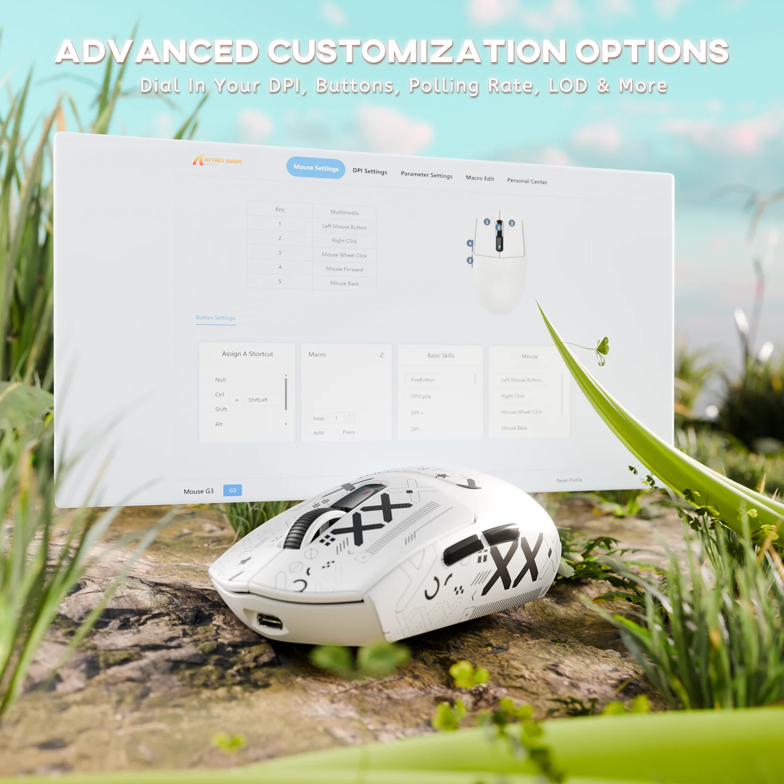 ATTACK SHARK G3 Tri-mode Wireless Gaming Mouse 25000 DPI Ultra Lightweight 18 ATTACK SHARK G3 Tri-mode Wireless Gaming Mouse 25000 DPI Ultra Lightweight