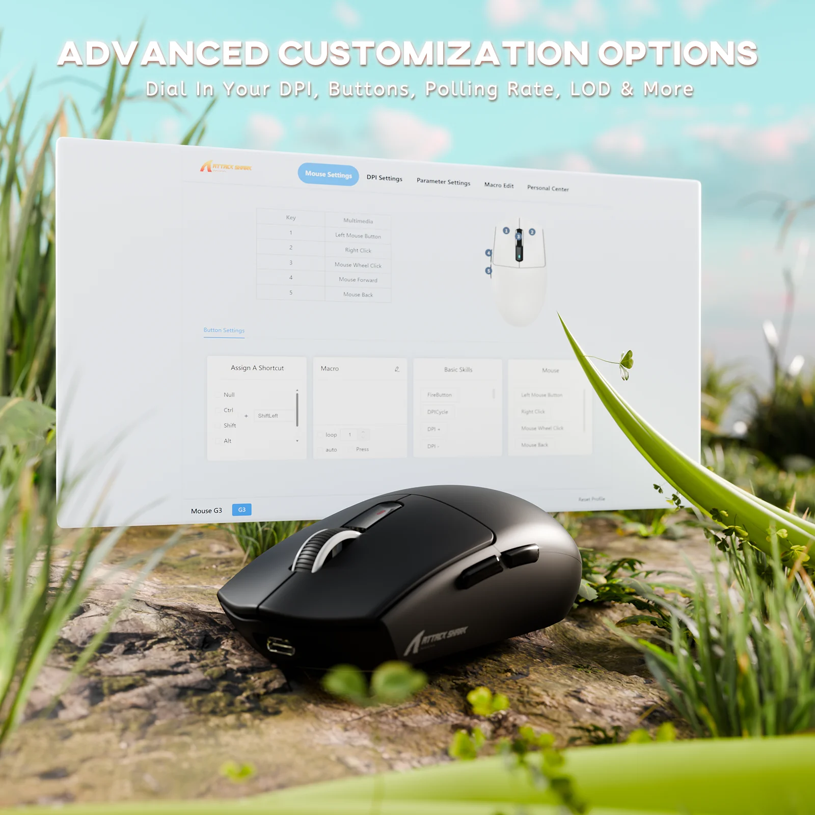 ATTACK SHARK G3 Tri-mode Wireless Gaming Mouse 25000 DPI Ultra Lightweight 27 ATTACK SHARK G3 Tri-mode Wireless Gaming Mouse 25000 DPI Ultra Lightweight