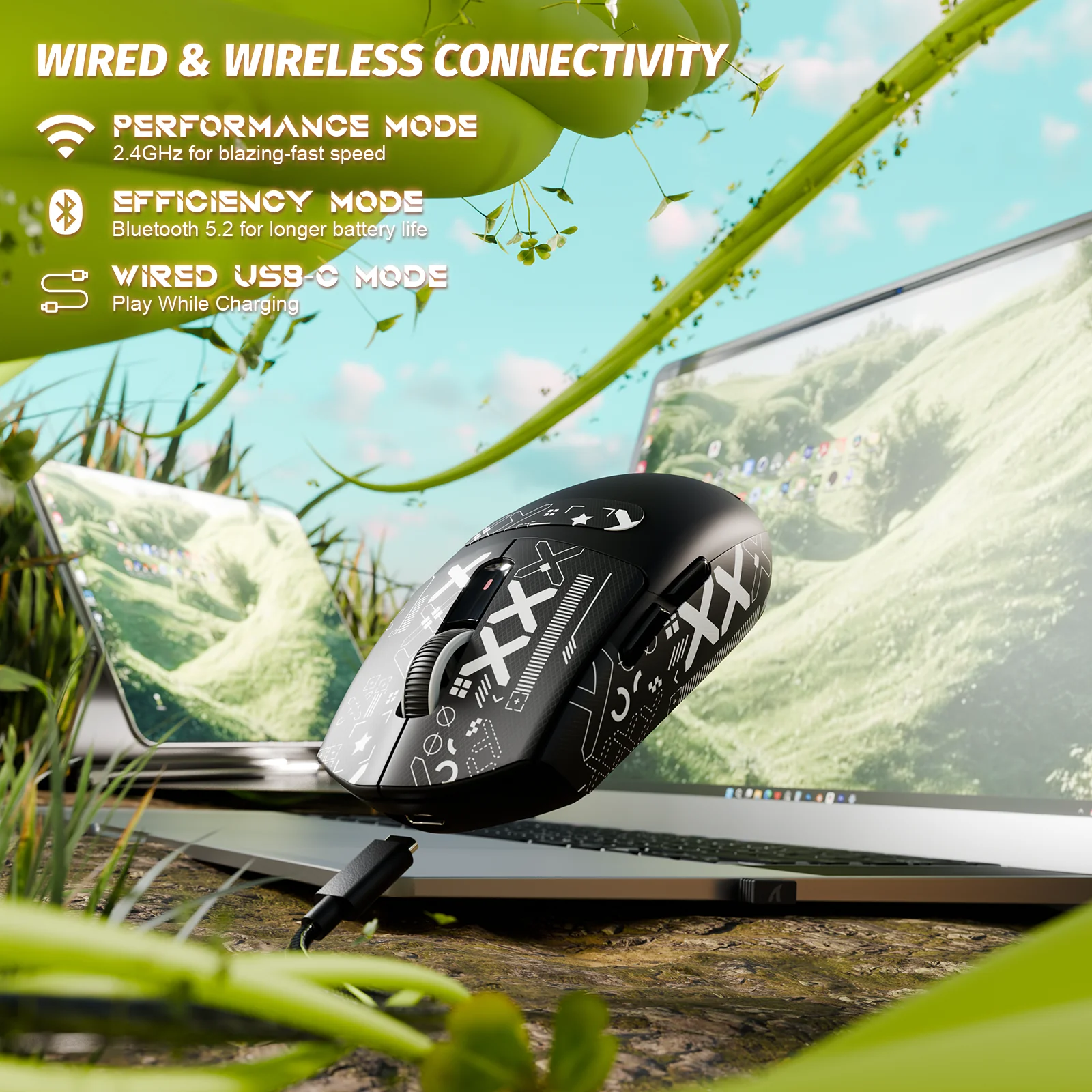 ATTACK SHARK G3 Tri-mode Wireless Gaming Mouse 25000 DPI Ultra Lightweight 33 ATTACK SHARK G3 Tri-mode Wireless Gaming Mouse 25000 DPI Ultra Lightweight