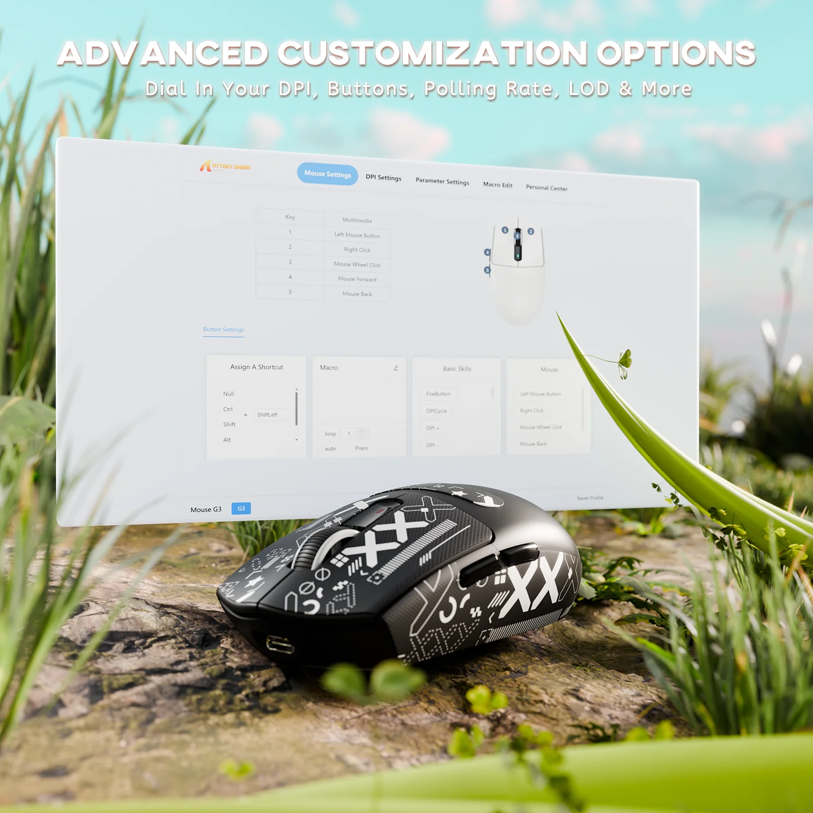 ATTACK SHARK G3 Tri-mode Wireless Gaming Mouse 25000 DPI Ultra Lightweight 36 ATTACK SHARK G3 Tri-mode Wireless Gaming Mouse 25000 DPI Ultra Lightweight