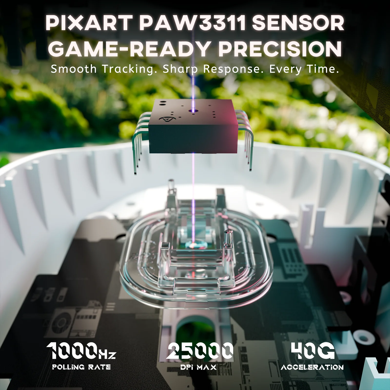 ATTACK SHARK G3 Tri-mode Wireless Gaming Mouse 25000 DPI Ultra Lightweight 4 ATTACK SHARK G3 Tri-mode Wireless Gaming Mouse 25000 DPI Ultra Lightweight