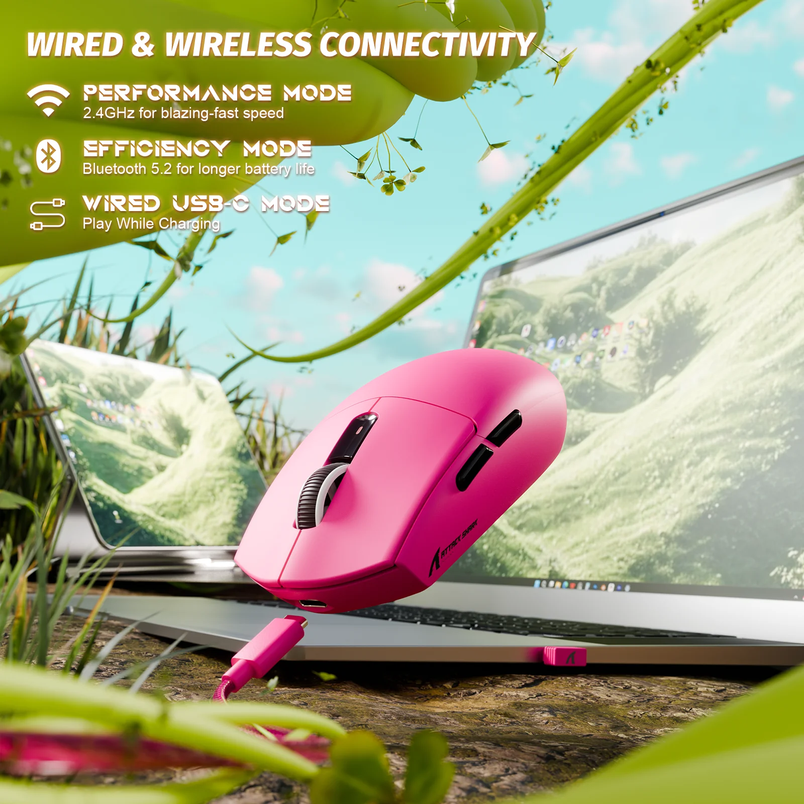 ATTACK SHARK G3 Tri-mode Wireless Gaming Mouse 25000 DPI Ultra Lightweight 42 ATTACK SHARK G3 Tri-mode Wireless Gaming Mouse 25000 DPI Ultra Lightweight