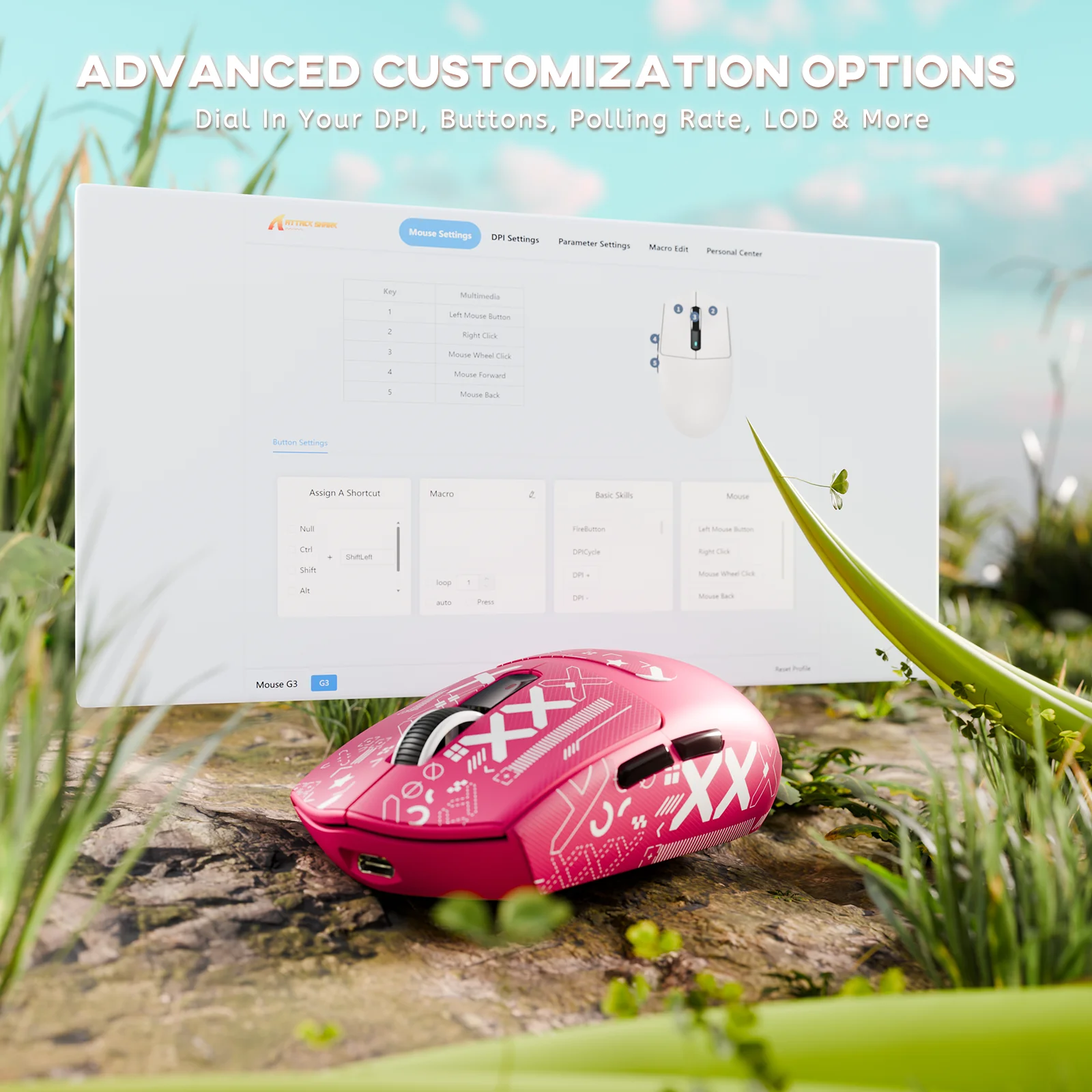 ATTACK SHARK G3 Tri-mode Wireless Gaming Mouse 25000 DPI Ultra Lightweight 54 ATTACK SHARK G3 Tri-mode Wireless Gaming Mouse 25000 DPI Ultra Lightweight