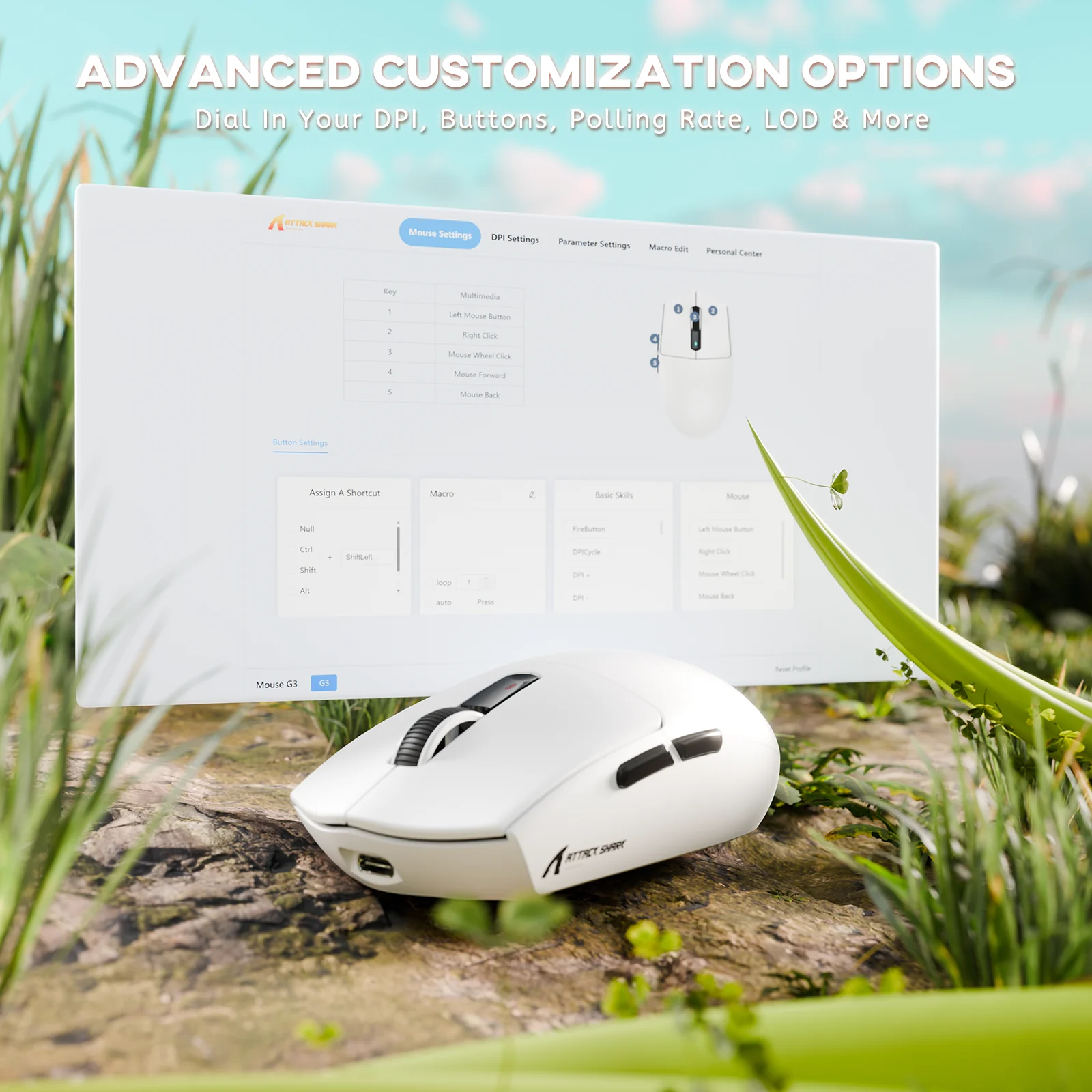 ATTACK SHARK G3 Tri-mode Wireless Gaming Mouse 25000 DPI Ultra Lightweight 9 ATTACK SHARK G3 Tri-mode Wireless Gaming Mouse 25000 DPI Ultra Lightweight