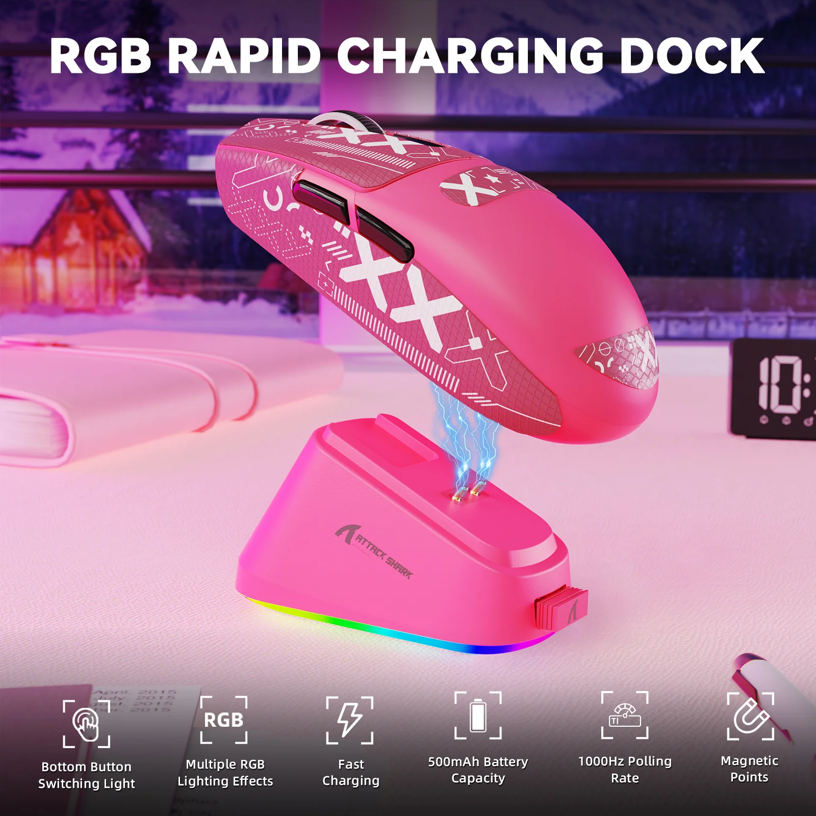 ATTACK SHARK G3PRO Tri-mode Wireless Gaming Mouse with Charge Dock 25000 DPI Ultra Lightweight 28 ATTACK SHARK G3PRO Tri-mode Wireless Gaming Mouse with Charge Dock 25000 DPI Ultra Lightweight