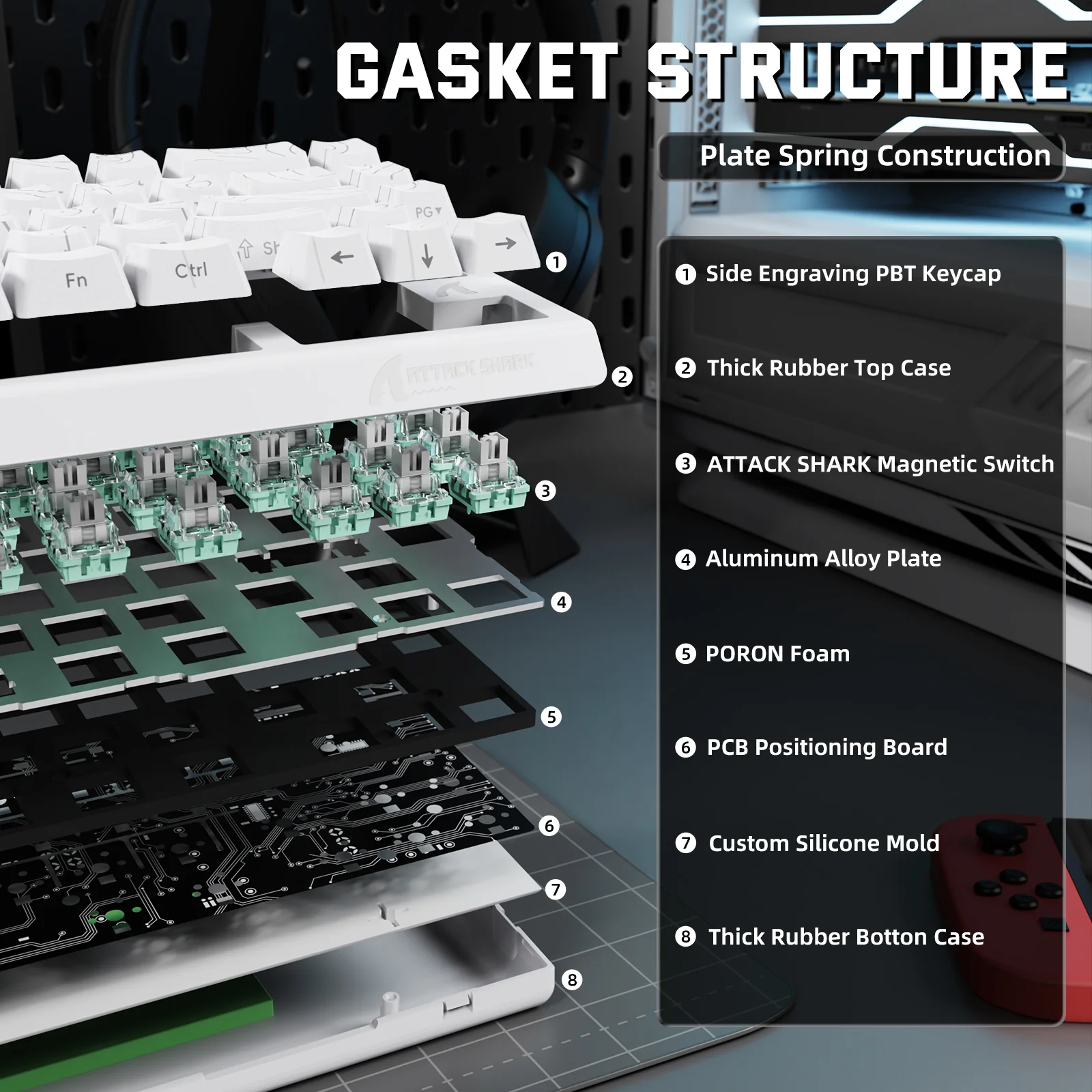 ATTACK SHARK X68PRO HE Wireless Rapid Trigger Keyboard Magnetic Switch 27 ATTACK SHARK X68PRO HE Wireless Rapid Trigger Keyboard Magnetic Switch