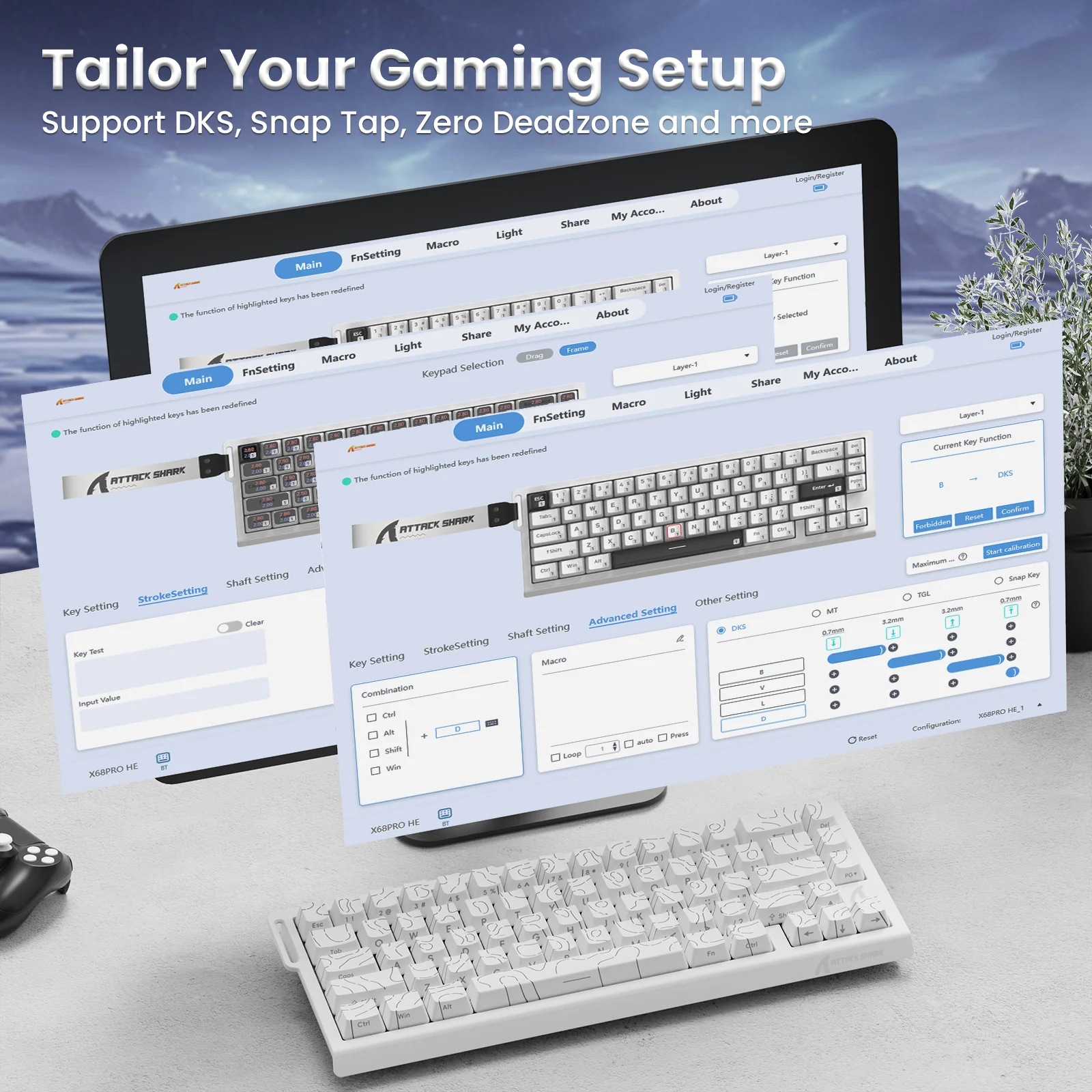 ATTACK SHARK X68PRO HE Wireless Rapid Trigger Keyboard With Coiled Cable 17 ATTACK SHARK X68PRO HE Wireless Rapid Trigger Keyboard With Coiled Cable
