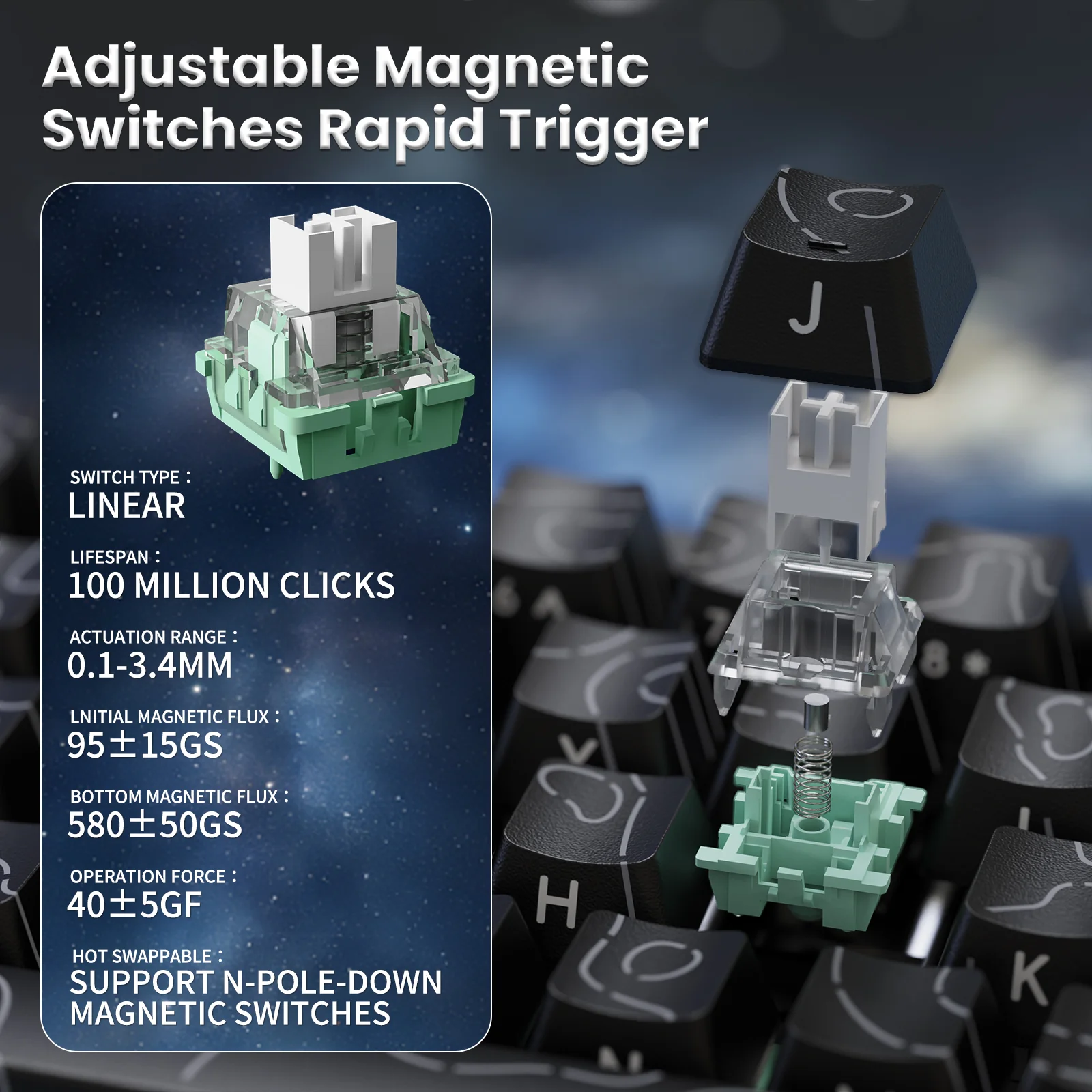 ATTACK SHARK X68PRO HE Wireless Rapid Trigger Keyboard With Coiled Cable 20 ATTACK SHARK X68PRO HE Wireless Rapid Trigger Keyboard With Coiled Cable