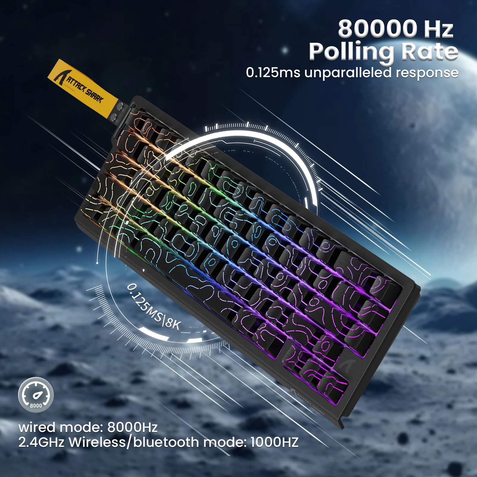 ATTACK SHARK X68PRO HE Wireless Rapid Trigger Keyboard With Coiled Cable 25 ATTACK SHARK X68PRO HE Wireless Rapid Trigger Keyboard With Coiled Cable