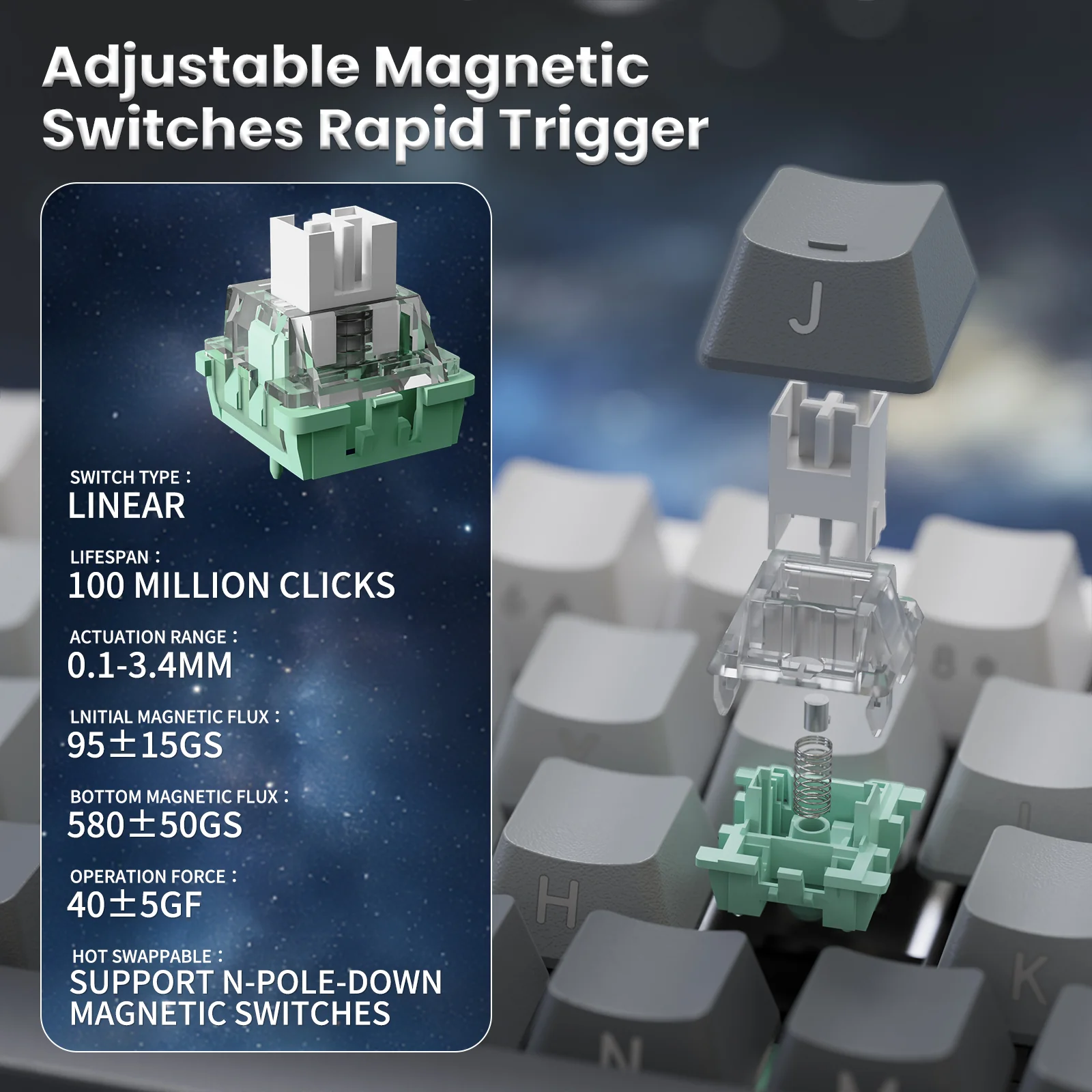 ATTACK SHARK X68PRO HE Wireless Rapid Trigger Keyboard With Coiled Cable 6 ATTACK SHARK X68PRO HE Wireless Rapid Trigger Keyboard With Coiled Cable