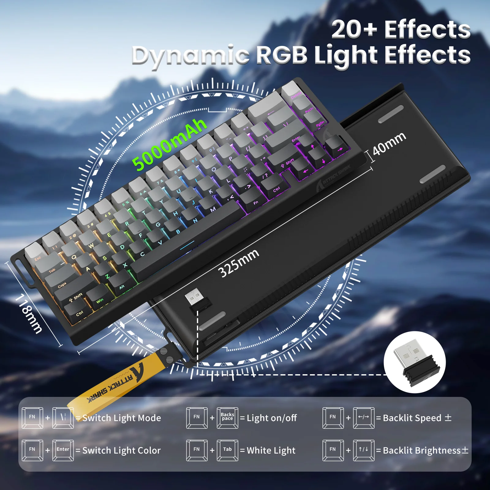 ATTACK SHARK X68PRO HE Wireless Rapid Trigger Keyboard With Coiled Cable 8 ATTACK SHARK X68PRO HE Wireless Rapid Trigger Keyboard With Coiled Cable
