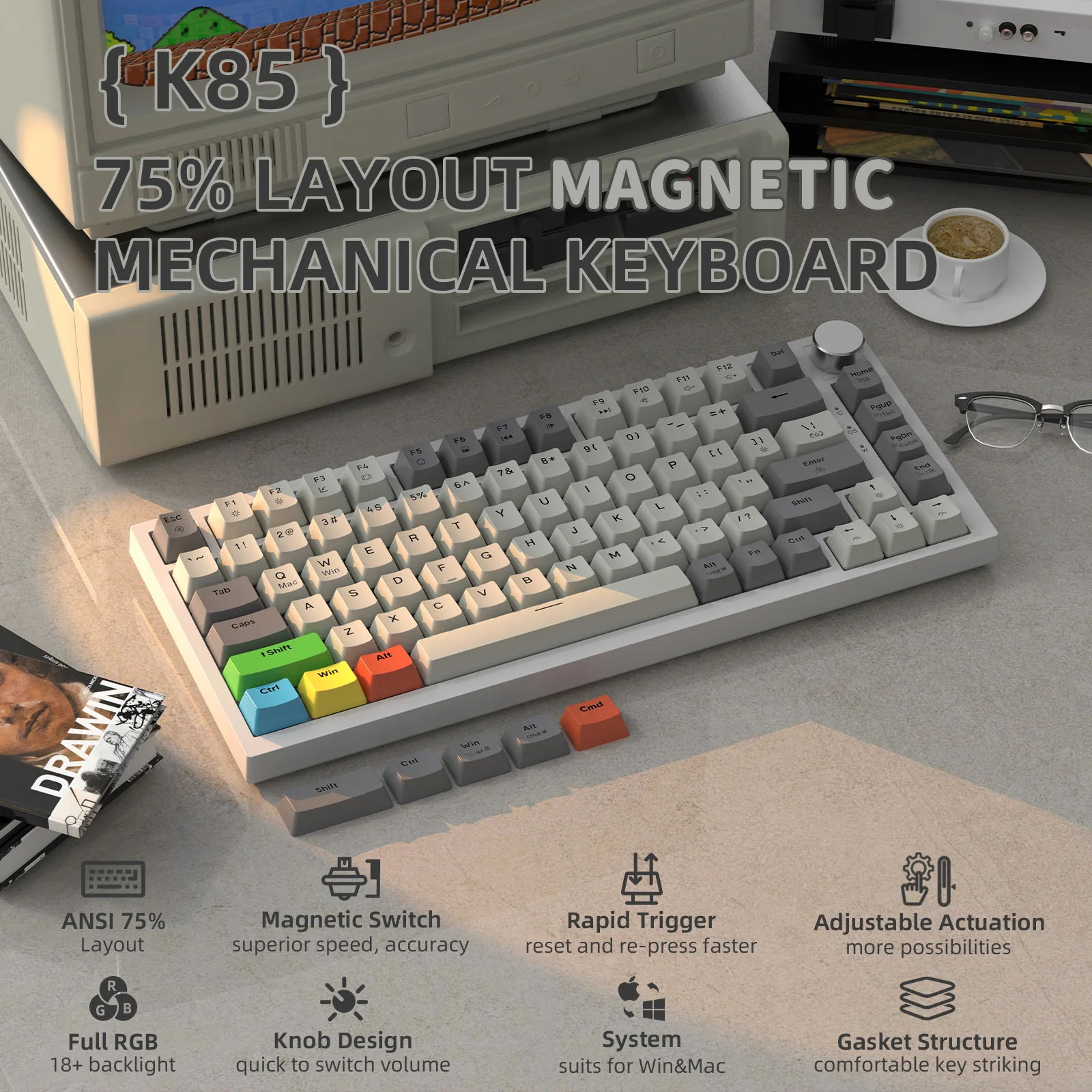 ATTACK SHARK K85 Rapid Trigger Keyboard Magnetic Switch 29 ATTACK SHARK K85 Rapid Trigger Keyboard Magnetic Switch