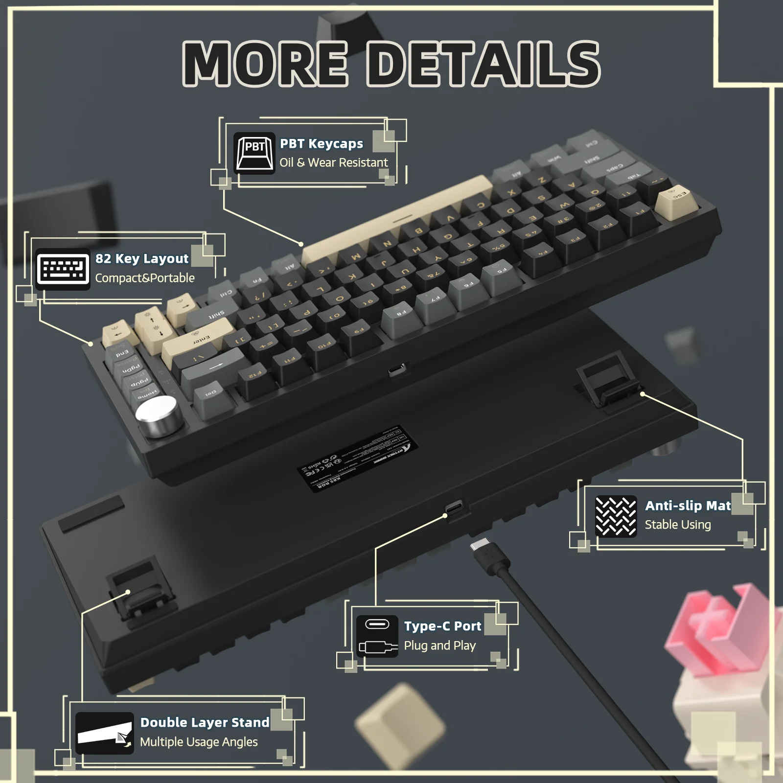 ATTACK SHARK K85 Rapid Trigger Keyboard Magnetic Switch 8 ATTACK SHARK K85 Rapid Trigger Keyboard Magnetic Switch