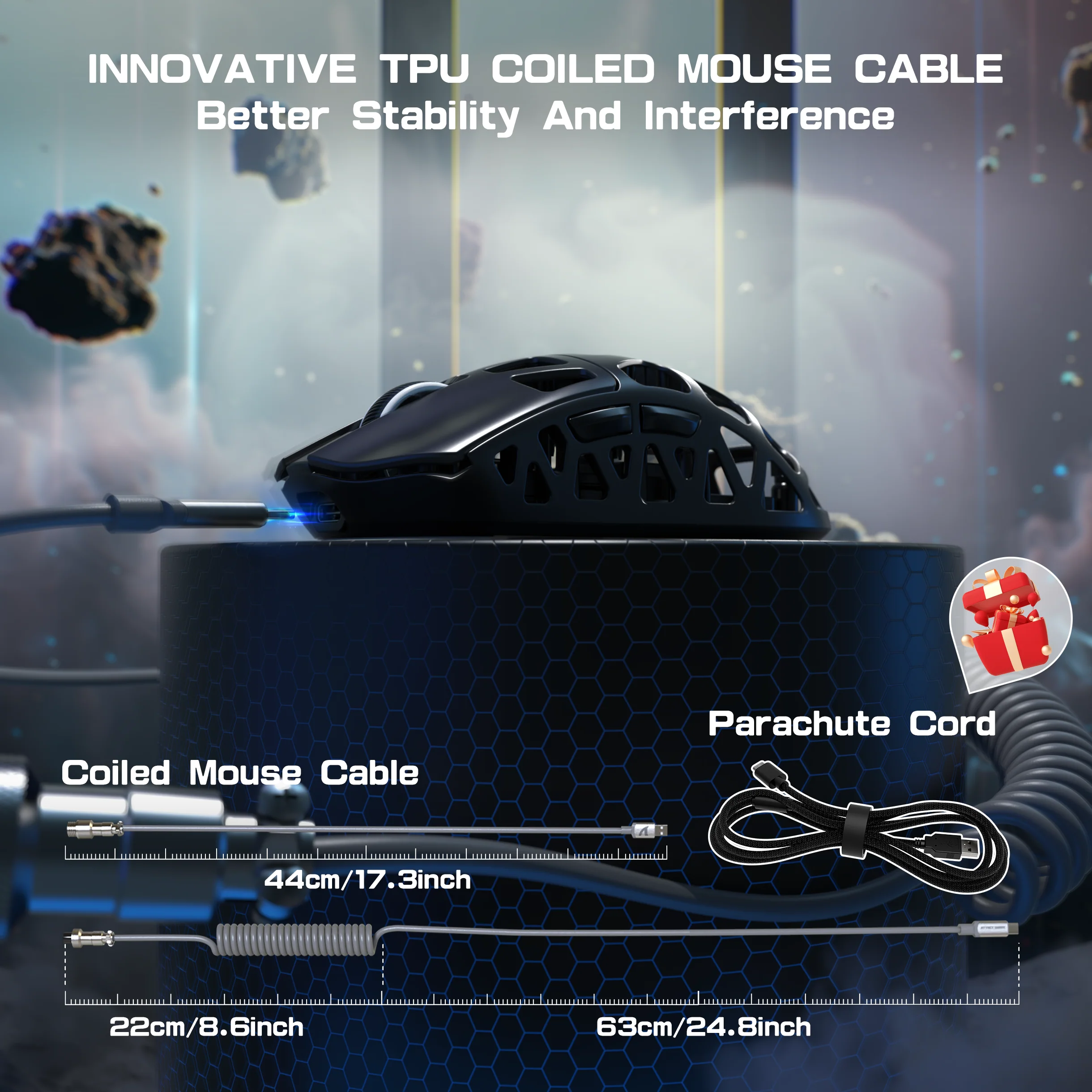 ATTACK SHARK R3PRO Magnesium Alloy Gaming Mouse 8K with Coiled Cable 26 ATTACK SHARK R3PRO Magnesium Alloy Gaming Mouse 8K with Coiled Cable