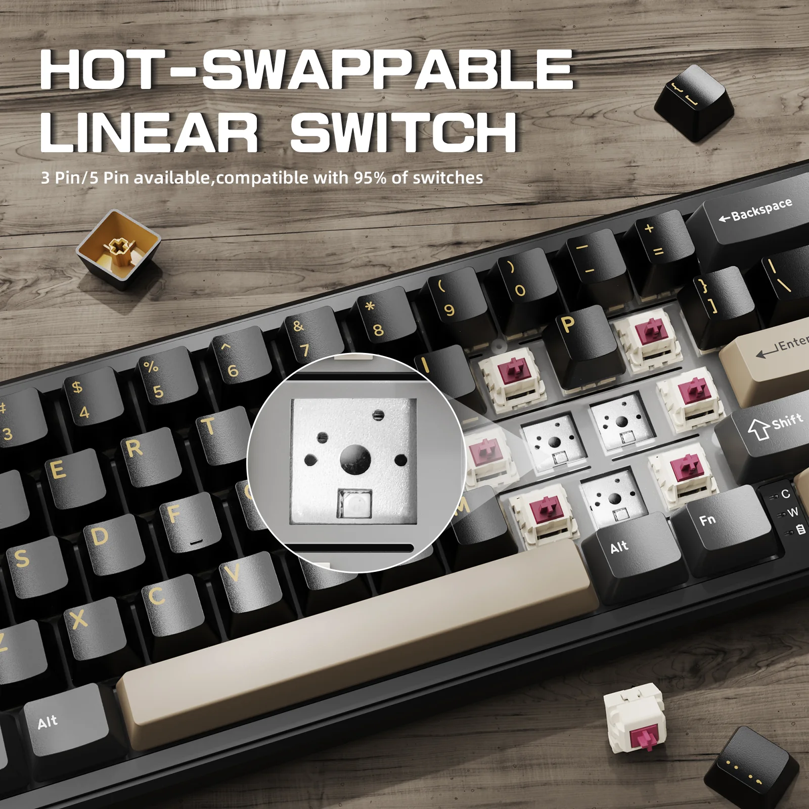 ATTACK SHARK X66 Wireless Mechanical Keyboard with 8K Coiled Cable 13 ATTACK SHARK X66 Wireless Mechanical Keyboard with 8K Coiled Cable