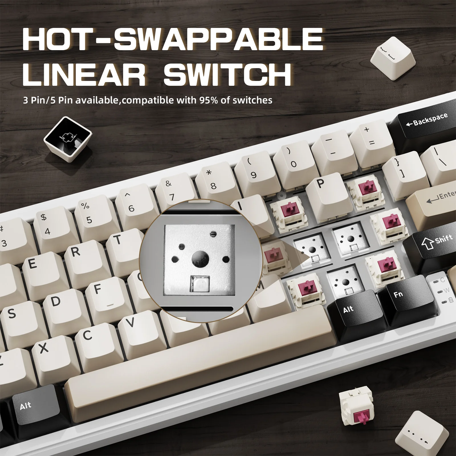 ATTACK SHARK X66 Wireless Mechanical Keyboard with 8K Coiled Cable 22 ATTACK SHARK X66 Wireless Mechanical Keyboard with 8K Coiled Cable