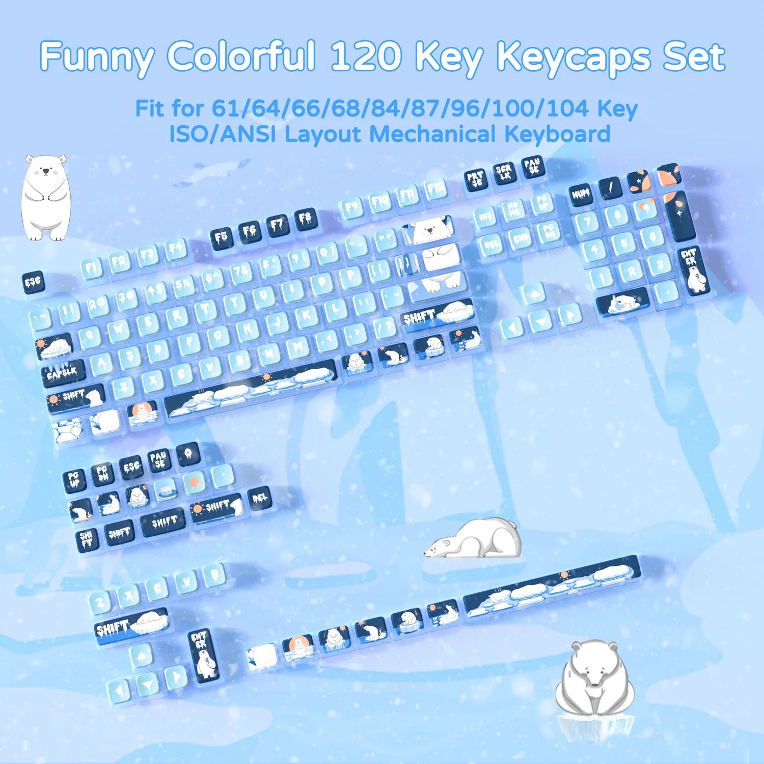 ATTACK SHARK 120 Keys PBT Dye-Sublimation Pudding Keycaps Set 14 ATTACK SHARK 120 Keys PBT Dye-Sublimation Pudding Keycaps Set