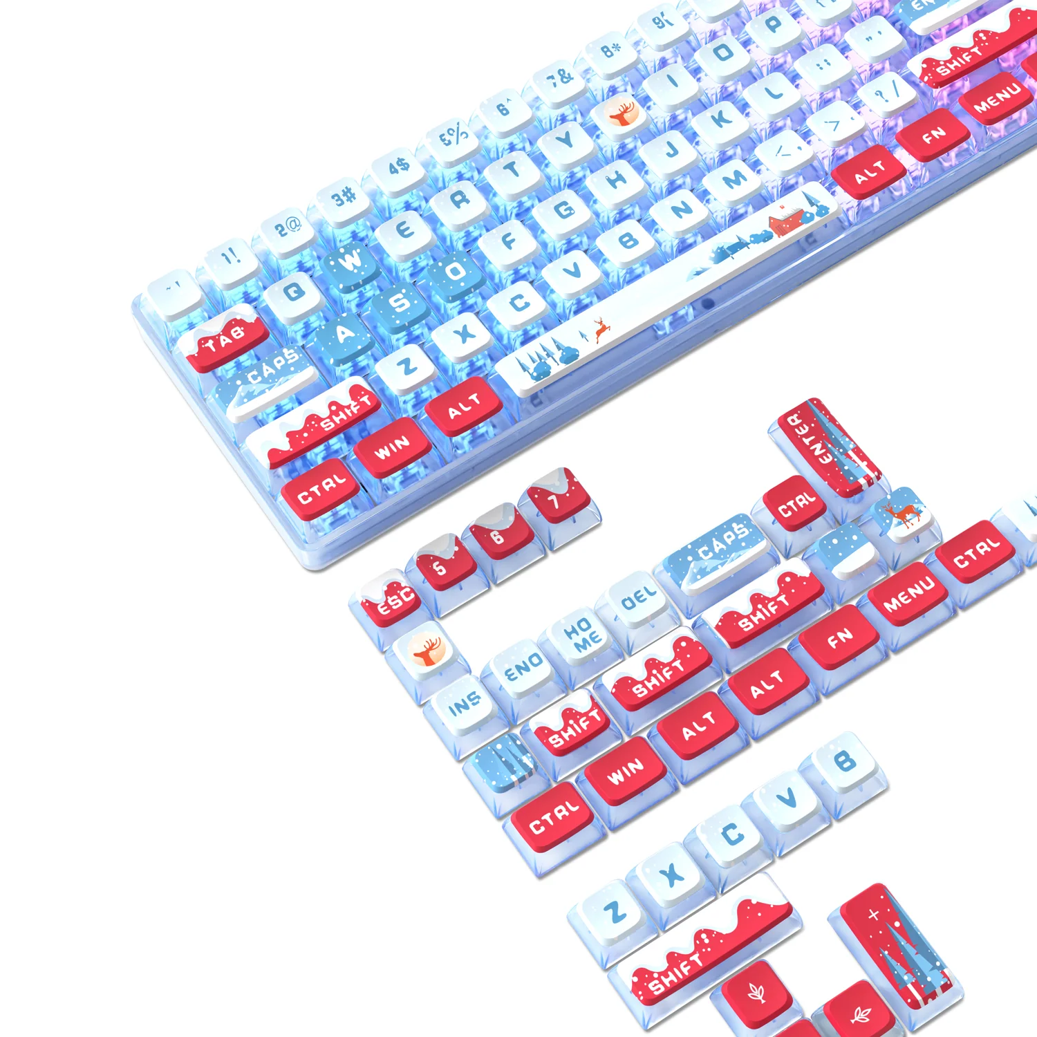 ATTACK SHARK 120 Keys PBT Dye-Sublimation Pudding Keycaps Set 15 ATTACK SHARK 120 Keys PBT Dye-Sublimation Pudding Keycaps Set
