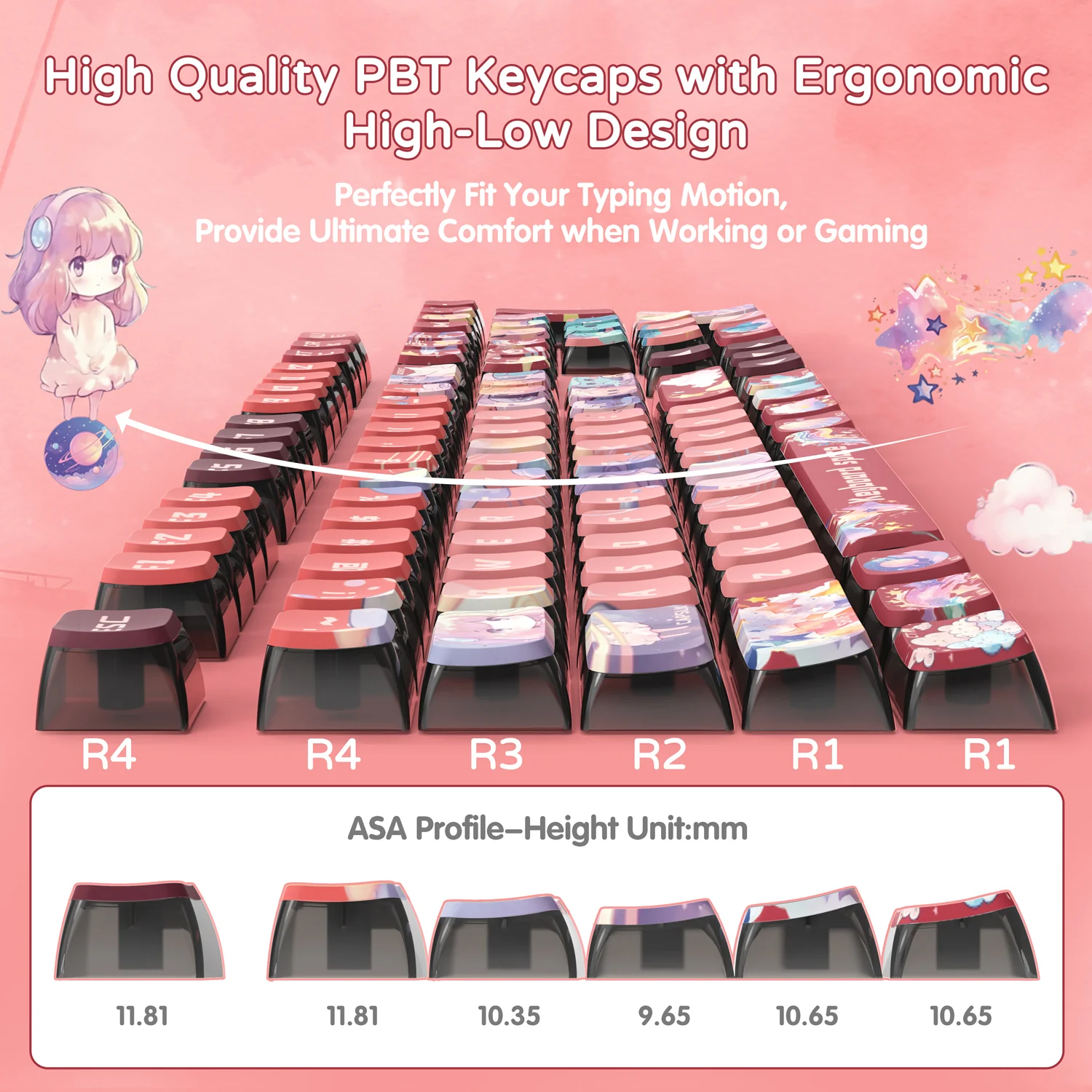 ATTACK SHARK 120 Keys PBT Dye-Sublimation Pudding Keycaps Set 39 ATTACK SHARK 120 Keys PBT Dye-Sublimation Pudding Keycaps Set