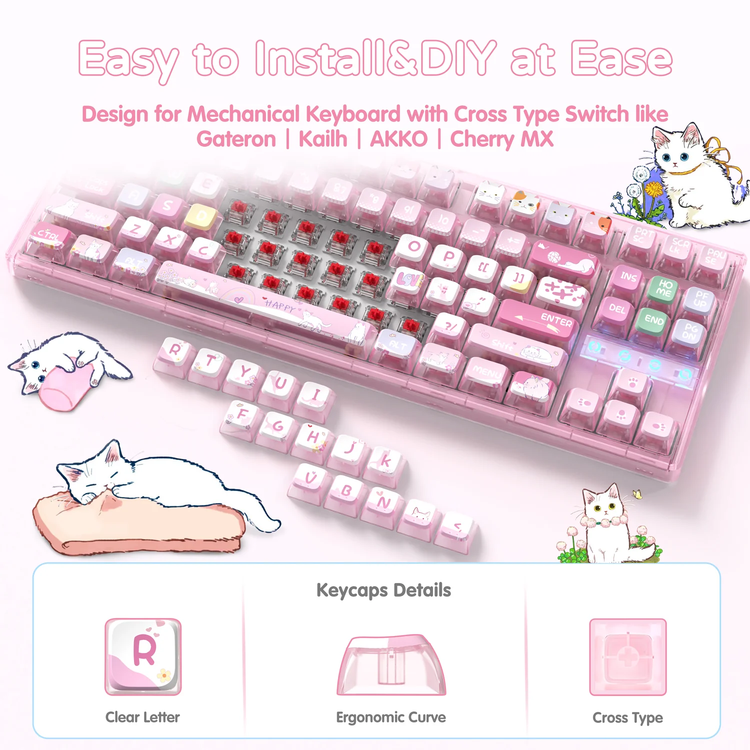 ATTACK SHARK 120 Keys PBT Dye-Sublimation Pudding Keycaps Set 4 ATTACK SHARK 120 Keys PBT Dye-Sublimation Pudding Keycaps Set