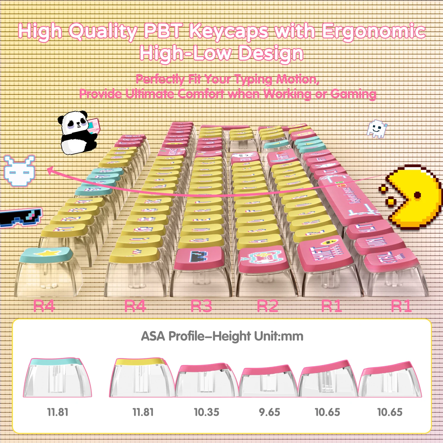 ATTACK SHARK 120 Keys PBT Dye-Sublimation Pudding Keycaps Set 43 ATTACK SHARK 120 Keys PBT Dye-Sublimation Pudding Keycaps Set