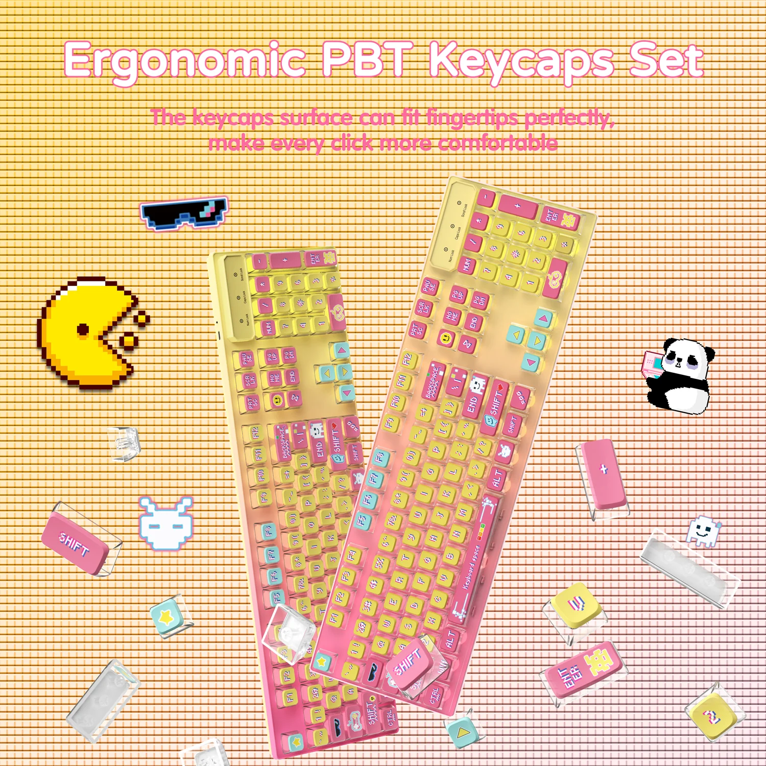 ATTACK SHARK 120 Keys PBT Dye-Sublimation Pudding Keycaps Set 45 ATTACK SHARK 120 Keys PBT Dye-Sublimation Pudding Keycaps Set