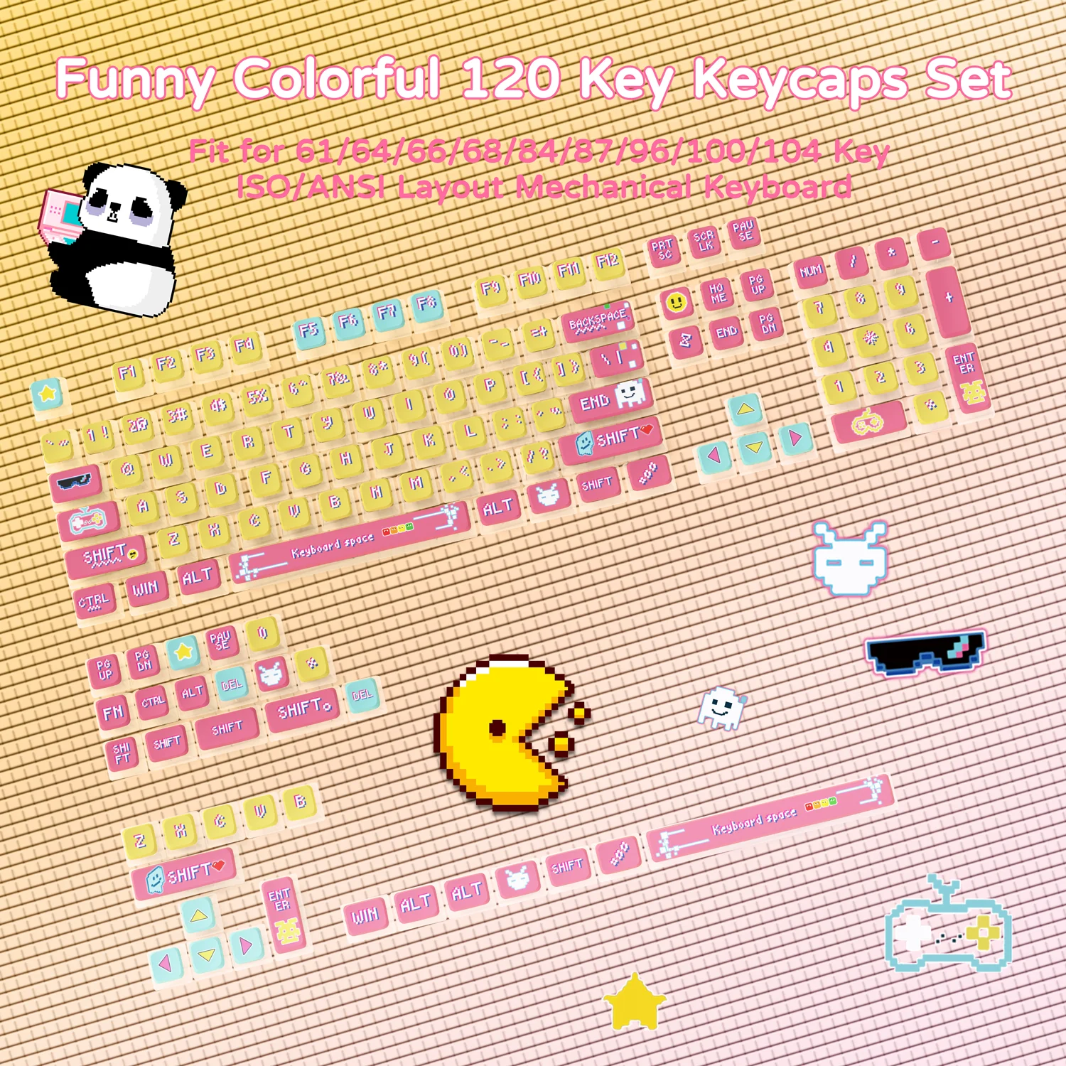 ATTACK SHARK 120 Keys PBT Dye-Sublimation Pudding Keycaps Set 47 ATTACK SHARK 120 Keys PBT Dye-Sublimation Pudding Keycaps Set