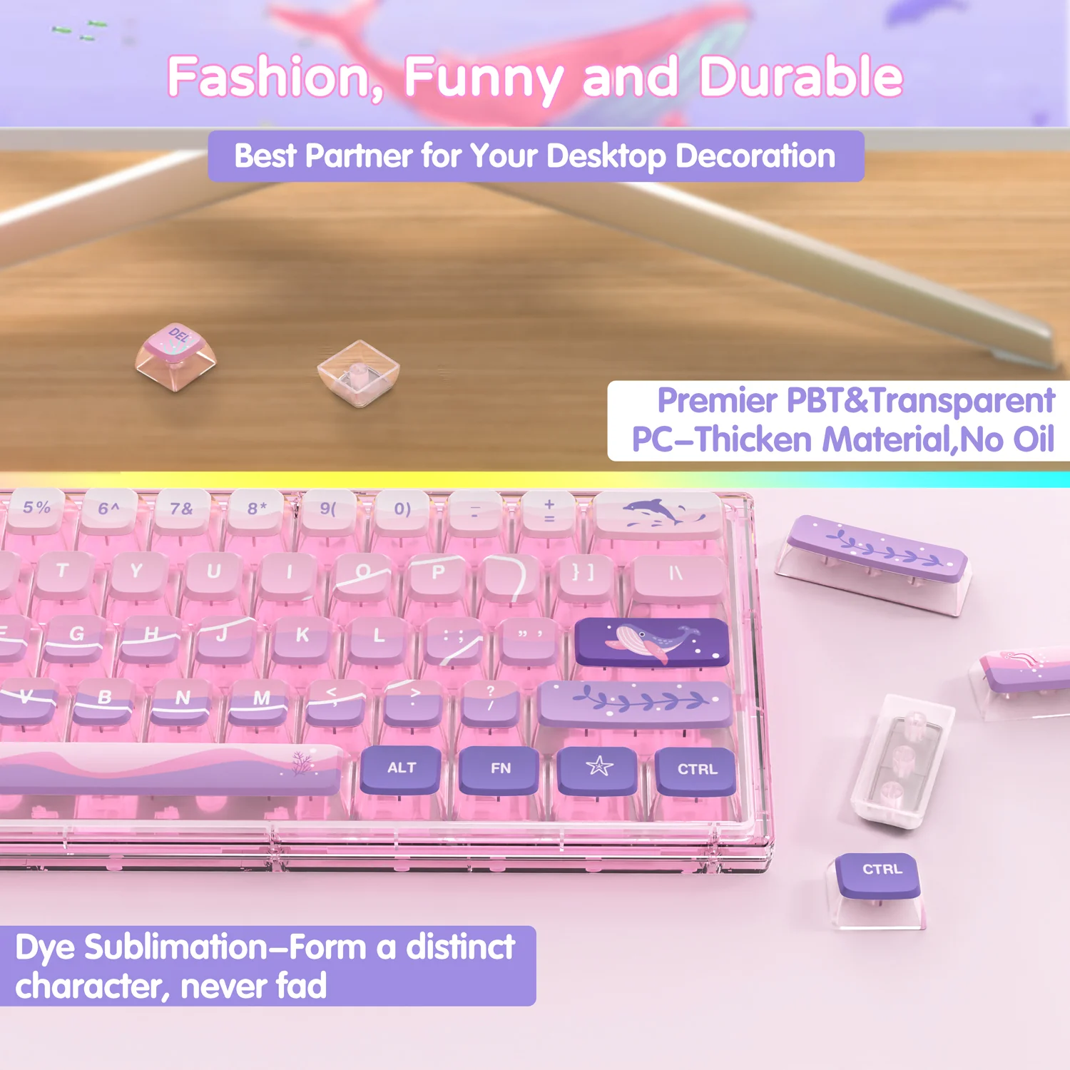 ATTACK SHARK 120 Keys PBT Dye-Sublimation Pudding Keycaps Set 50 ATTACK SHARK 120 Keys PBT Dye-Sublimation Pudding Keycaps Set