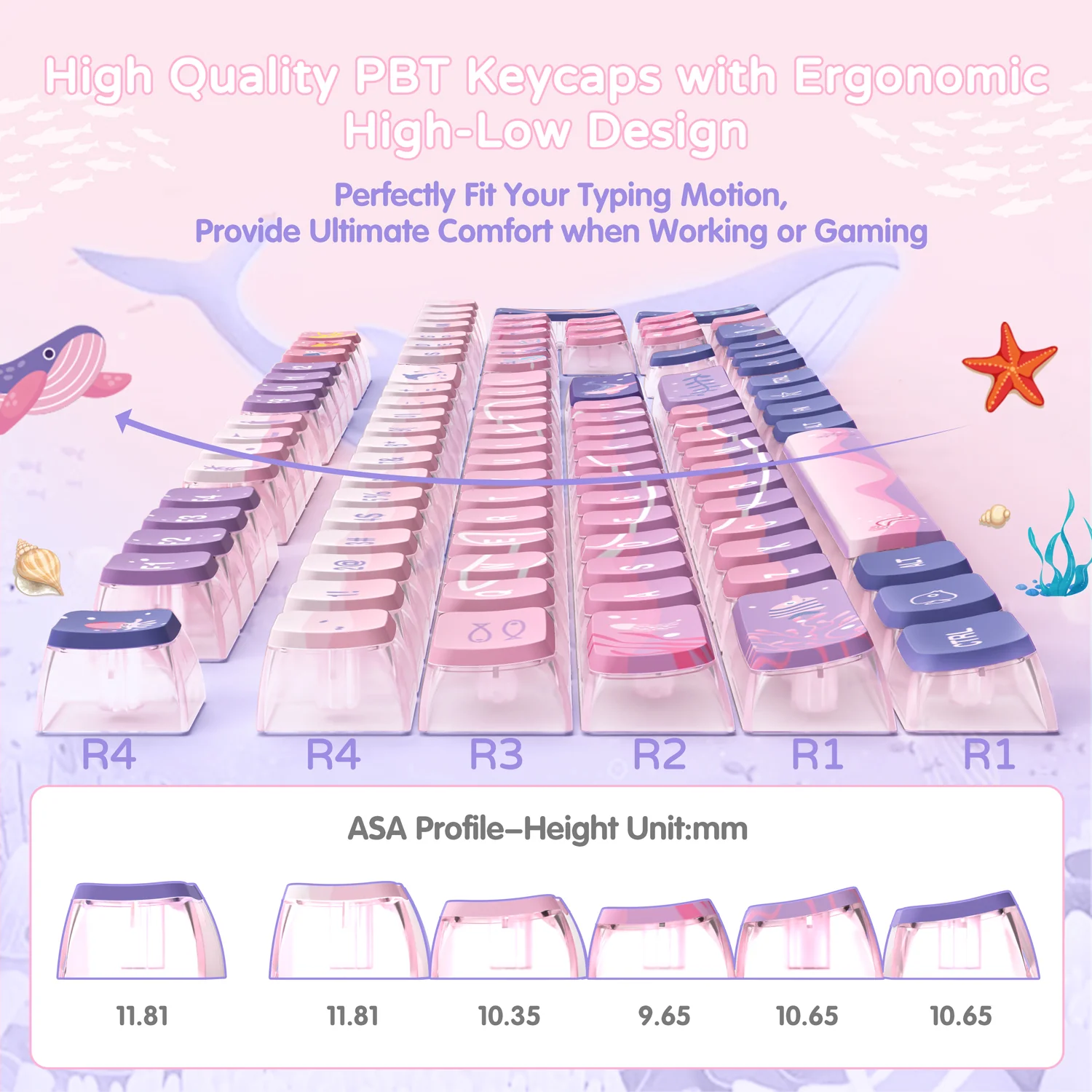 ATTACK SHARK 120 Keys PBT Dye-Sublimation Pudding Keycaps Set 53 ATTACK SHARK 120 Keys PBT Dye-Sublimation Pudding Keycaps Set