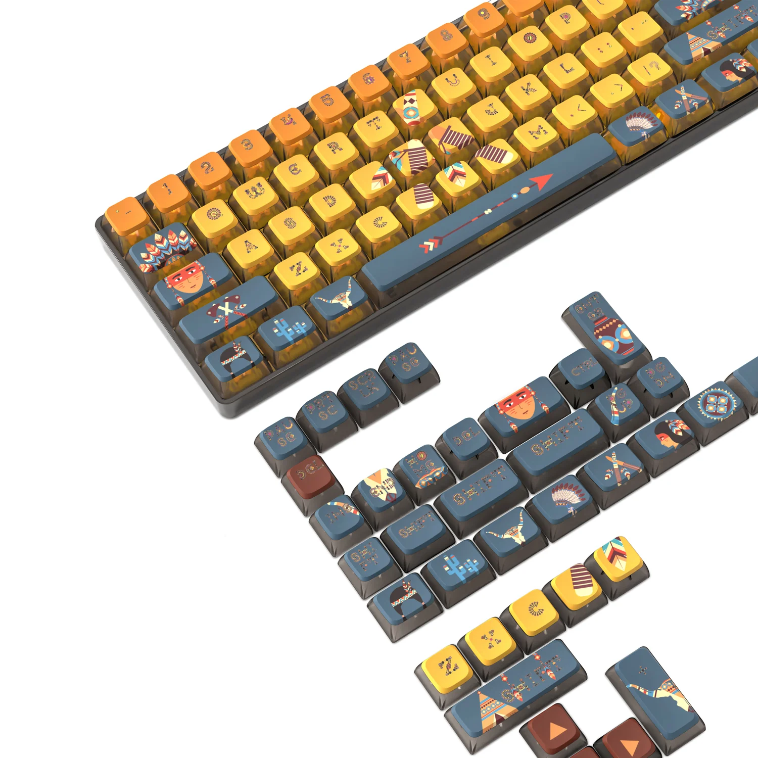 ATTACK SHARK 120 Keys PBT Dye-Sublimation Pudding Keycaps Set 69 ATTACK SHARK 120 Keys PBT Dye-Sublimation Pudding Keycaps Set