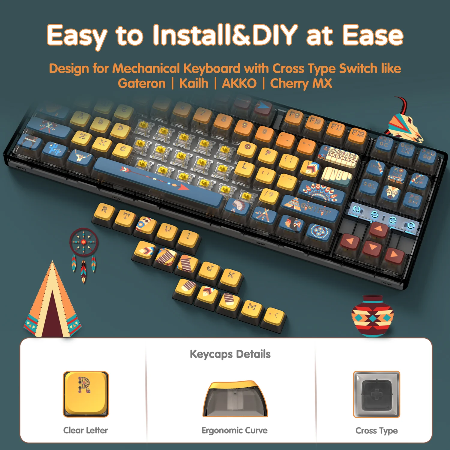 ATTACK SHARK 120 Keys PBT Dye-Sublimation Pudding Keycaps Set 73 ATTACK SHARK 120 Keys PBT Dye-Sublimation Pudding Keycaps Set