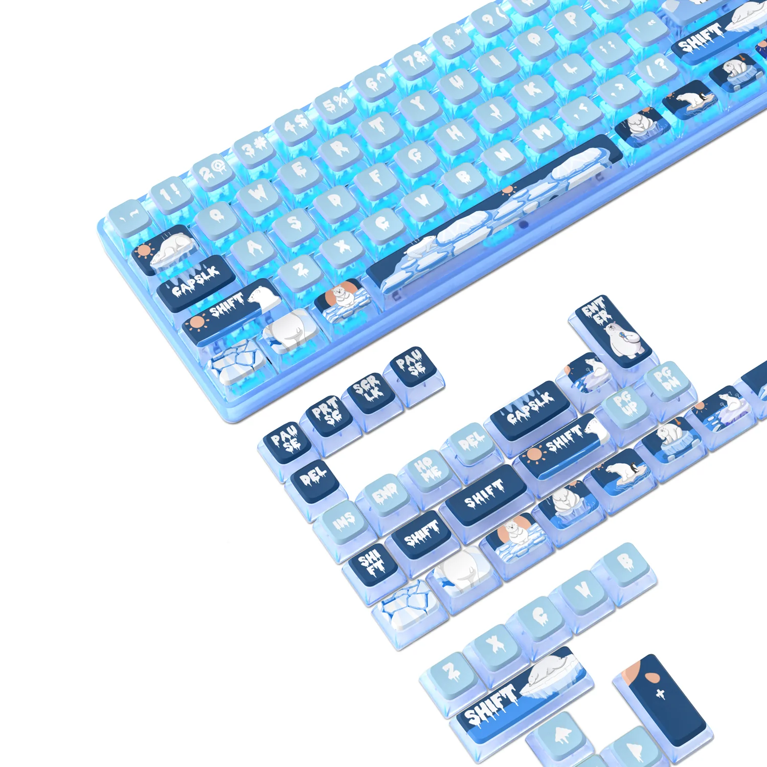 ATTACK SHARK 120 Keys PBT Dye-Sublimation Pudding Keycaps Set 8 ATTACK SHARK 120 Keys PBT Dye-Sublimation Pudding Keycaps Set