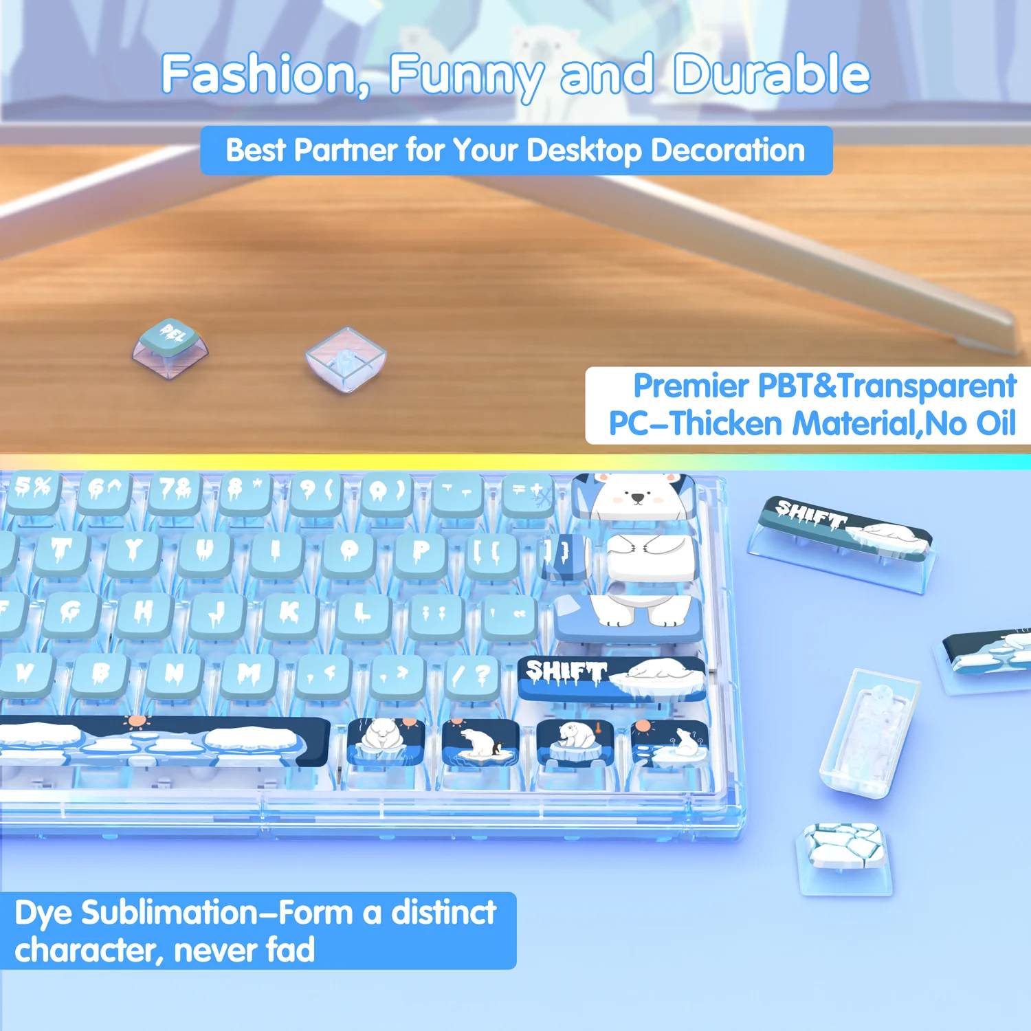 ATTACK SHARK 120 Keys PBT Dye-Sublimation Pudding Keycaps Set 9 ATTACK SHARK 120 Keys PBT Dye-Sublimation Pudding Keycaps Set