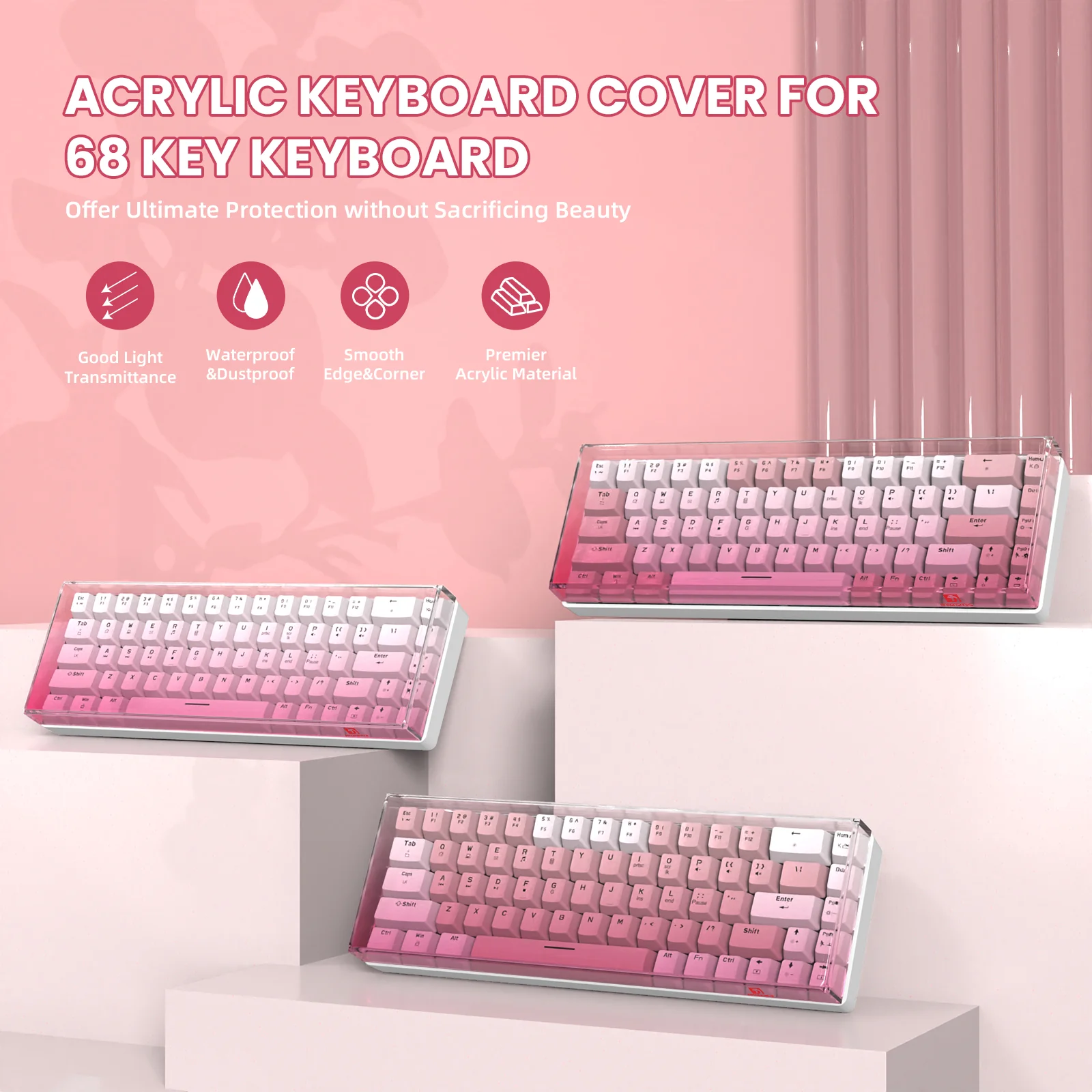 ATTACK SHARK x MAMBASNAKE 68-Key Keyboard Cover Fade Color 9 ATTACK SHARK x MAMBASNAKE 68-Key Keyboard Cover Fade Color