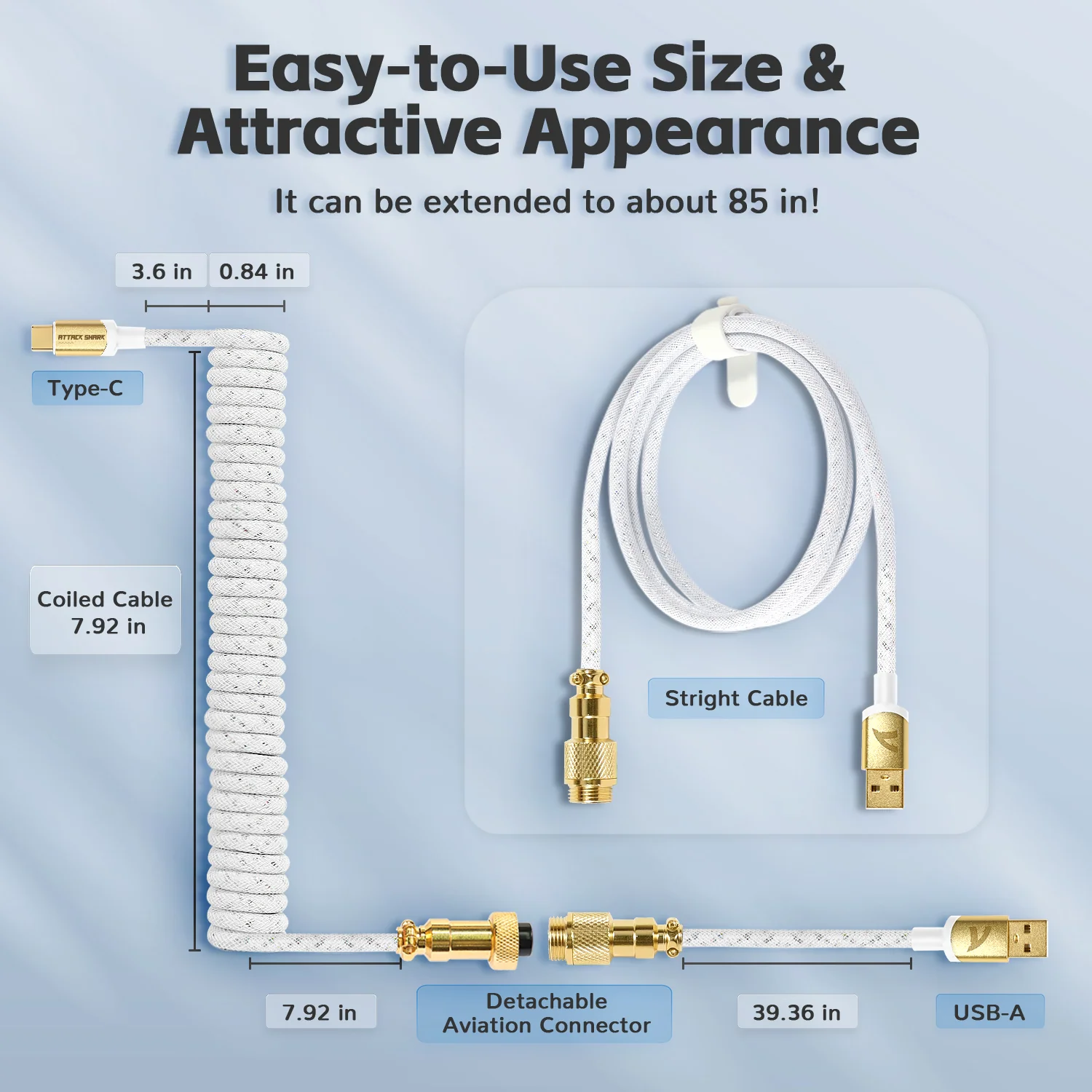 ATTACK SHARK C03 COILED CABLE 4 ATTACK SHARK C03 COILED CABLE