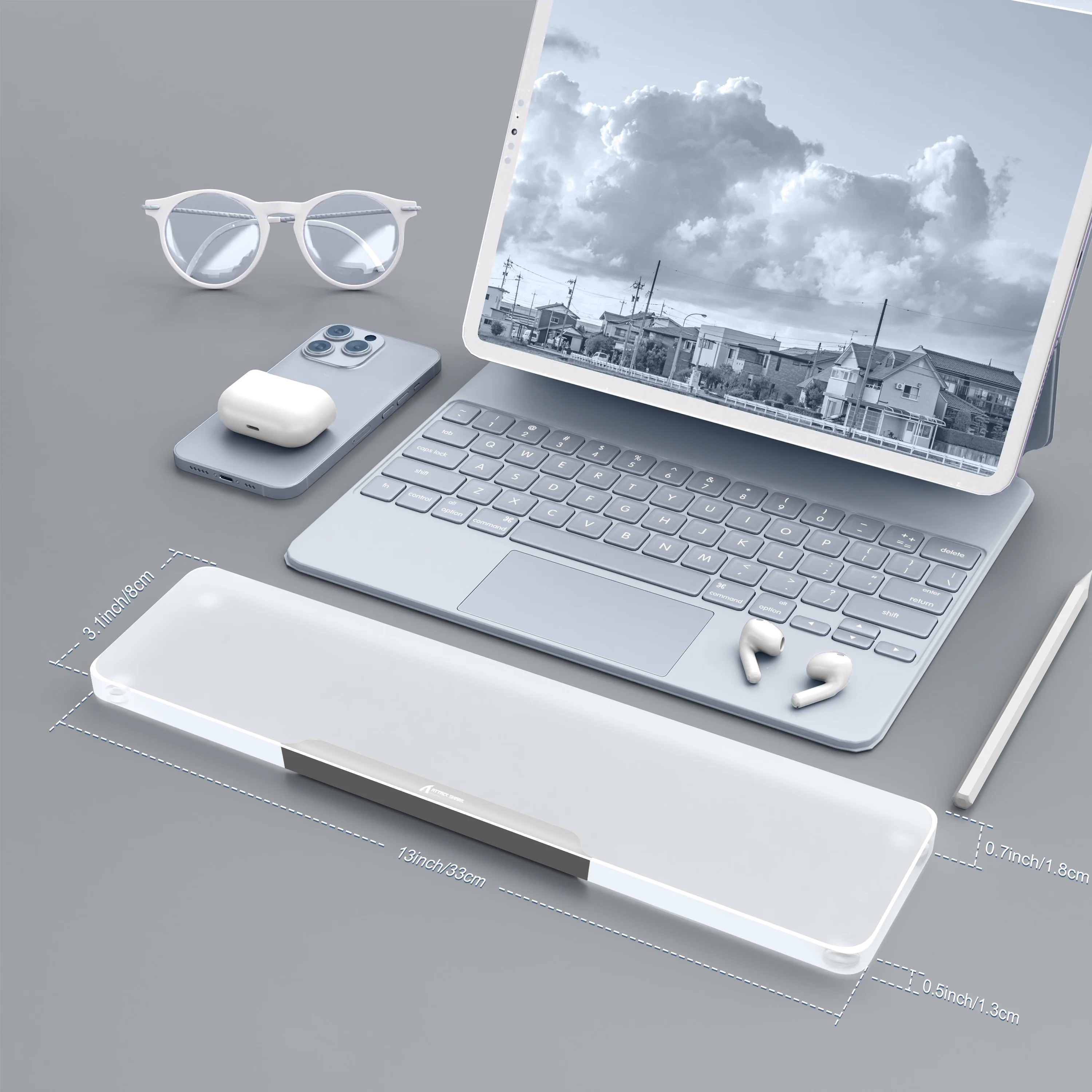 ATTACK SHARK 68 KEYS ACRYLIC WRIST REST 25 ATTACK SHARK 68 KEYS ACRYLIC WRIST REST