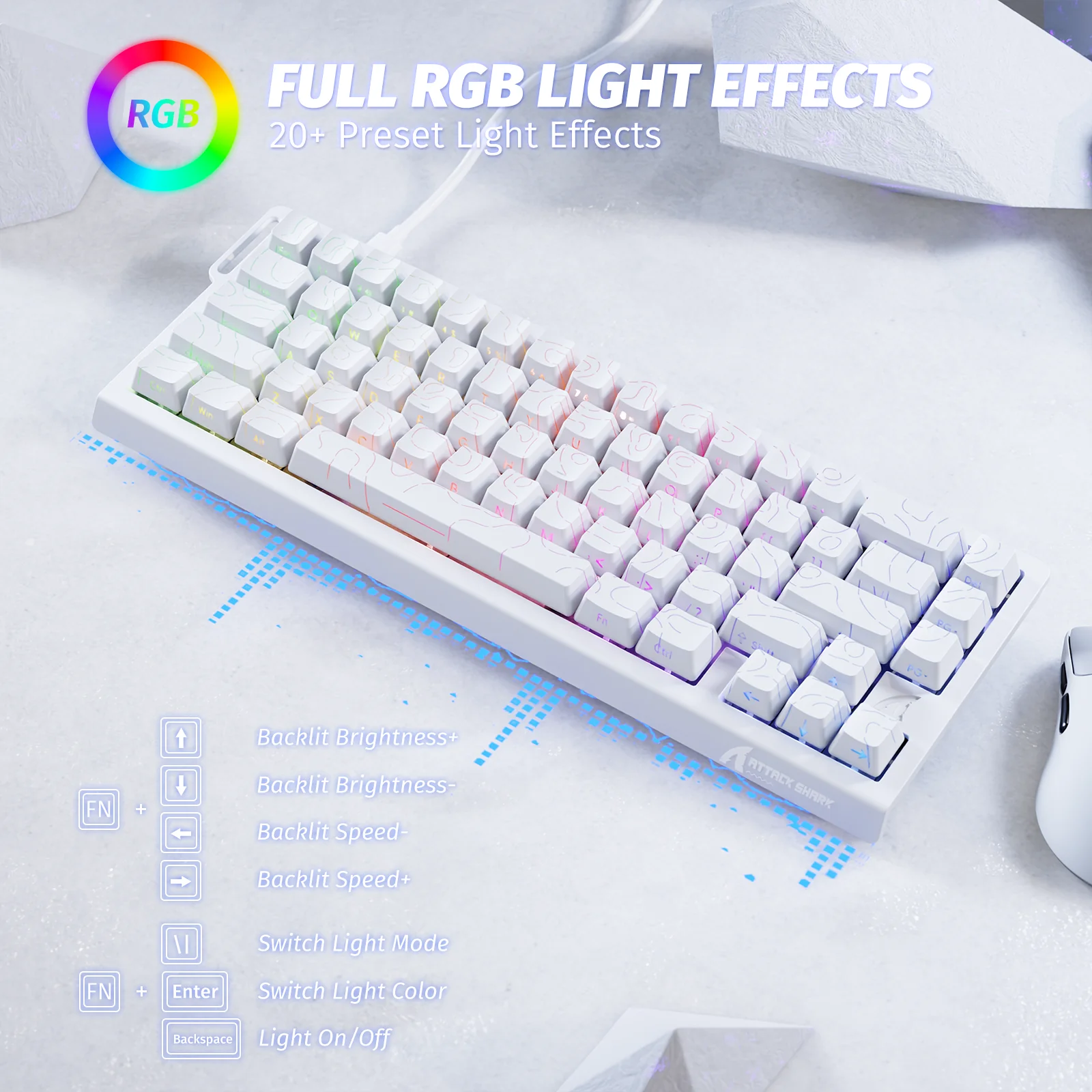 ATTACK SHARK X68 HE Rapid Trigger Keyboard Magnetic Switch 16 ATTACK SHARK X68 HE Rapid Trigger Keyboard Magnetic Switch