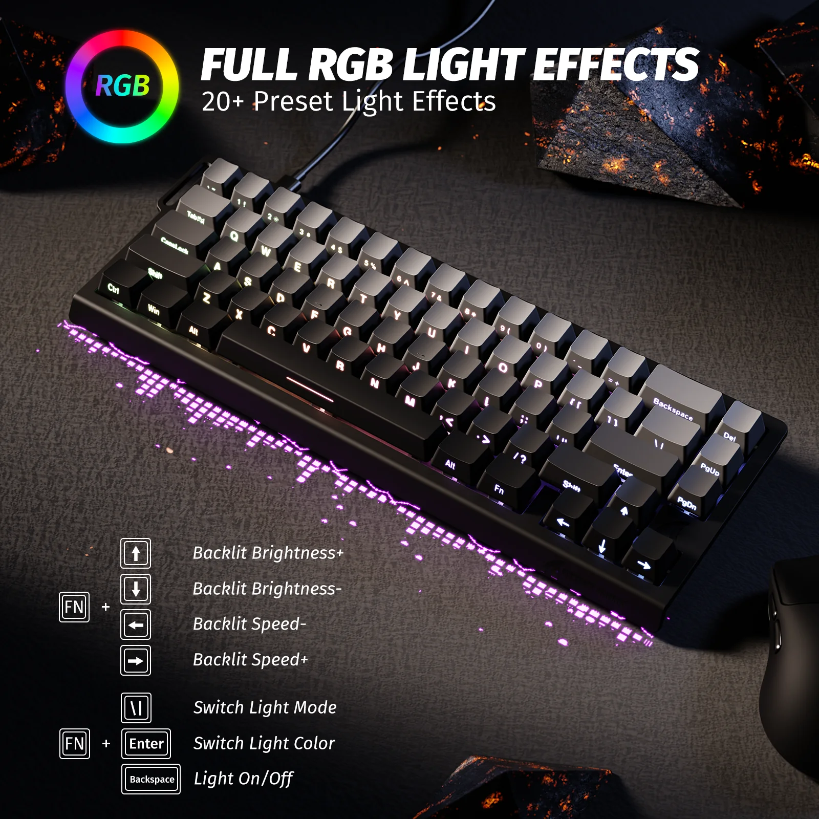 ATTACK SHARK X68 HE Rapid Trigger Keyboard Magnetic Switch 25 ATTACK SHARK X68 HE Rapid Trigger Keyboard Magnetic Switch