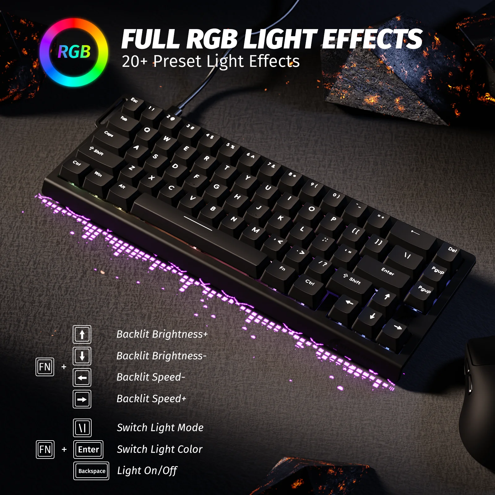 ATTACK SHARK X68 HE Rapid Trigger Keyboard Magnetic Switch 34 ATTACK SHARK X68 HE Rapid Trigger Keyboard Magnetic Switch