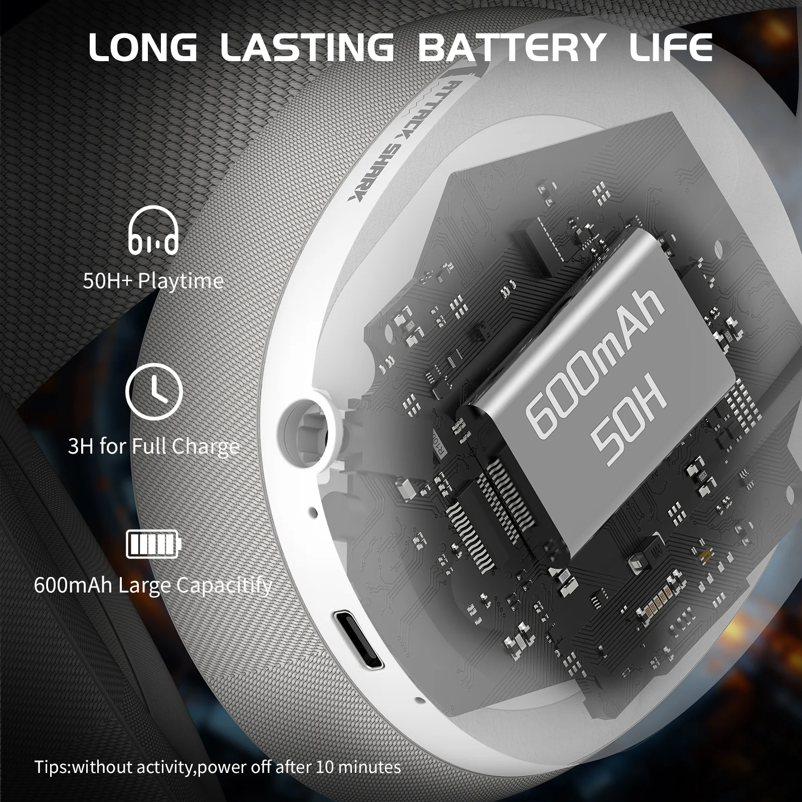 ATTACK SHARK L80 Ultra-Light Tri-Mode Gaming Headset 5 ATTACK SHARK L80 Ultra-Light Tri-Mode Gaming Headset