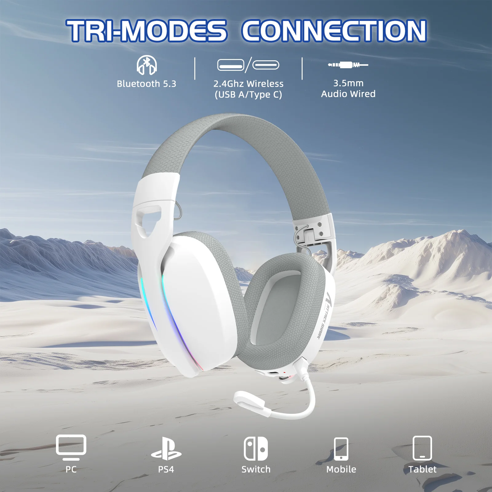 ATTACK SHARK L90 Foldable RGB Ultra-Light Tri-Mode Gaming Headset 11 ATTACK SHARK L90 Foldable RGB Ultra-Light Tri-Mode Gaming Headset