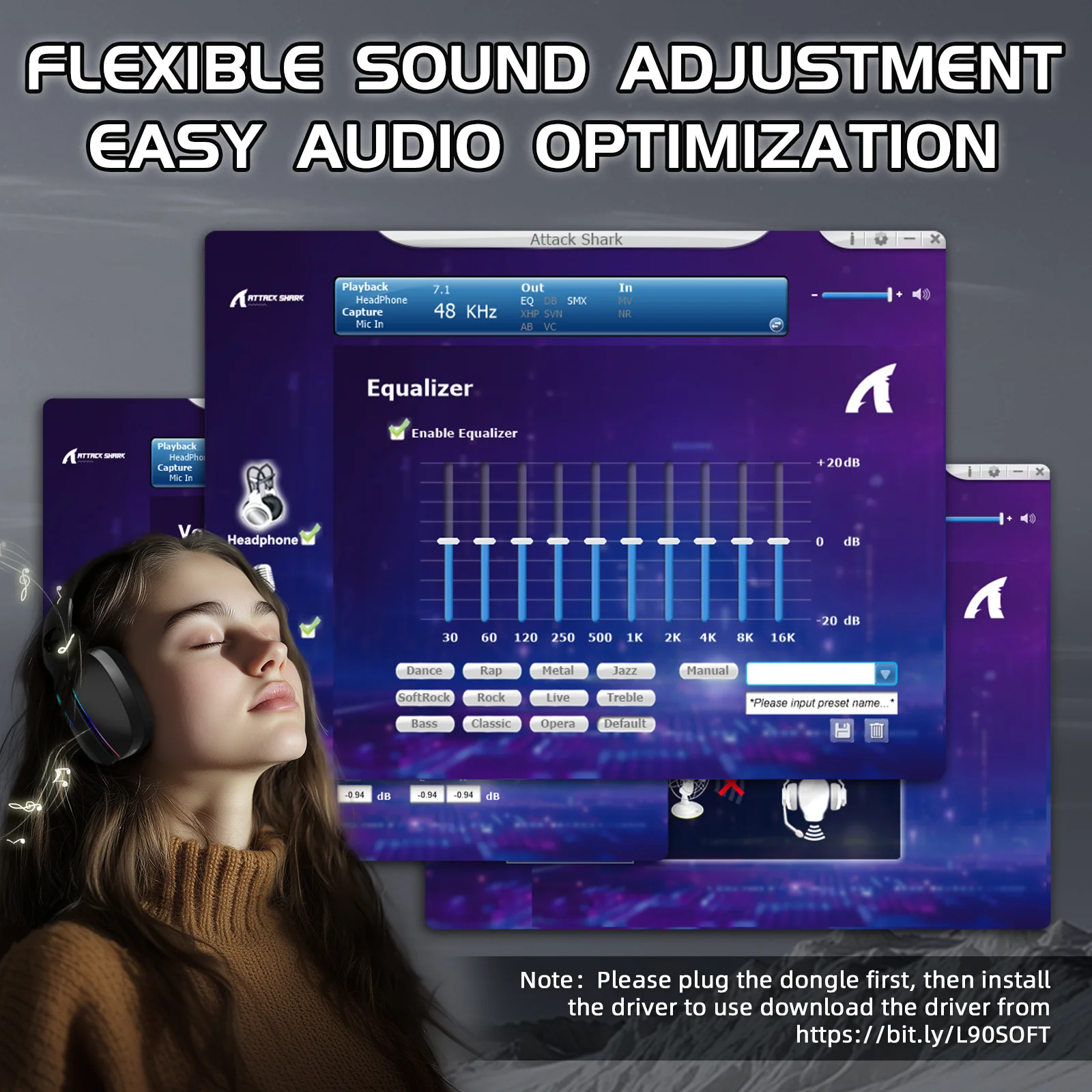 ATTACK SHARK L90 Foldable RGB Ultra-Light Tri-Mode Gaming Headset 7 ATTACK SHARK L90 Foldable RGB Ultra-Light Tri-Mode Gaming Headset