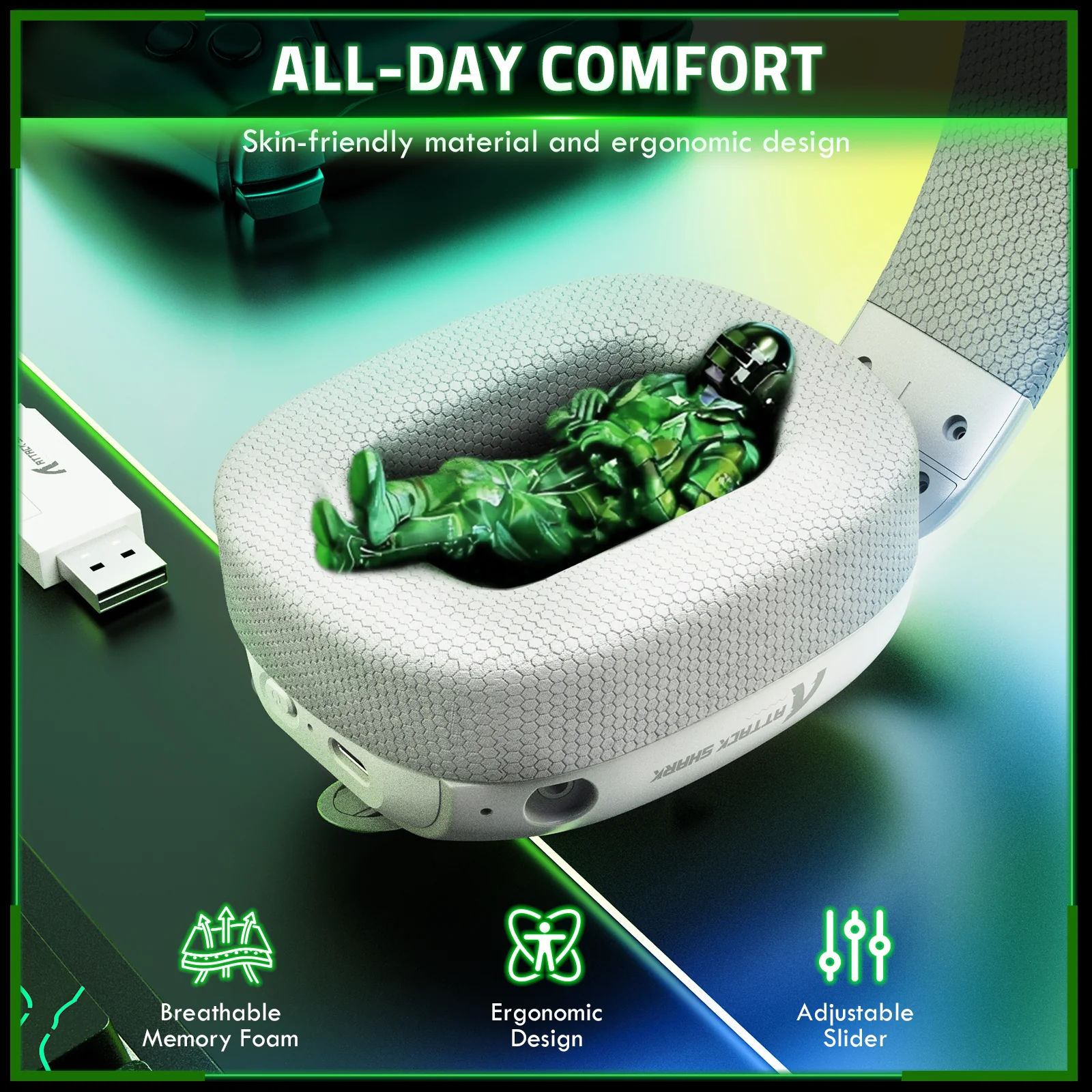 ATTACK SHARK L80PRO Wireless Gaming Headset 16 ATTACK SHARK L80PRO Wireless Gaming Headset