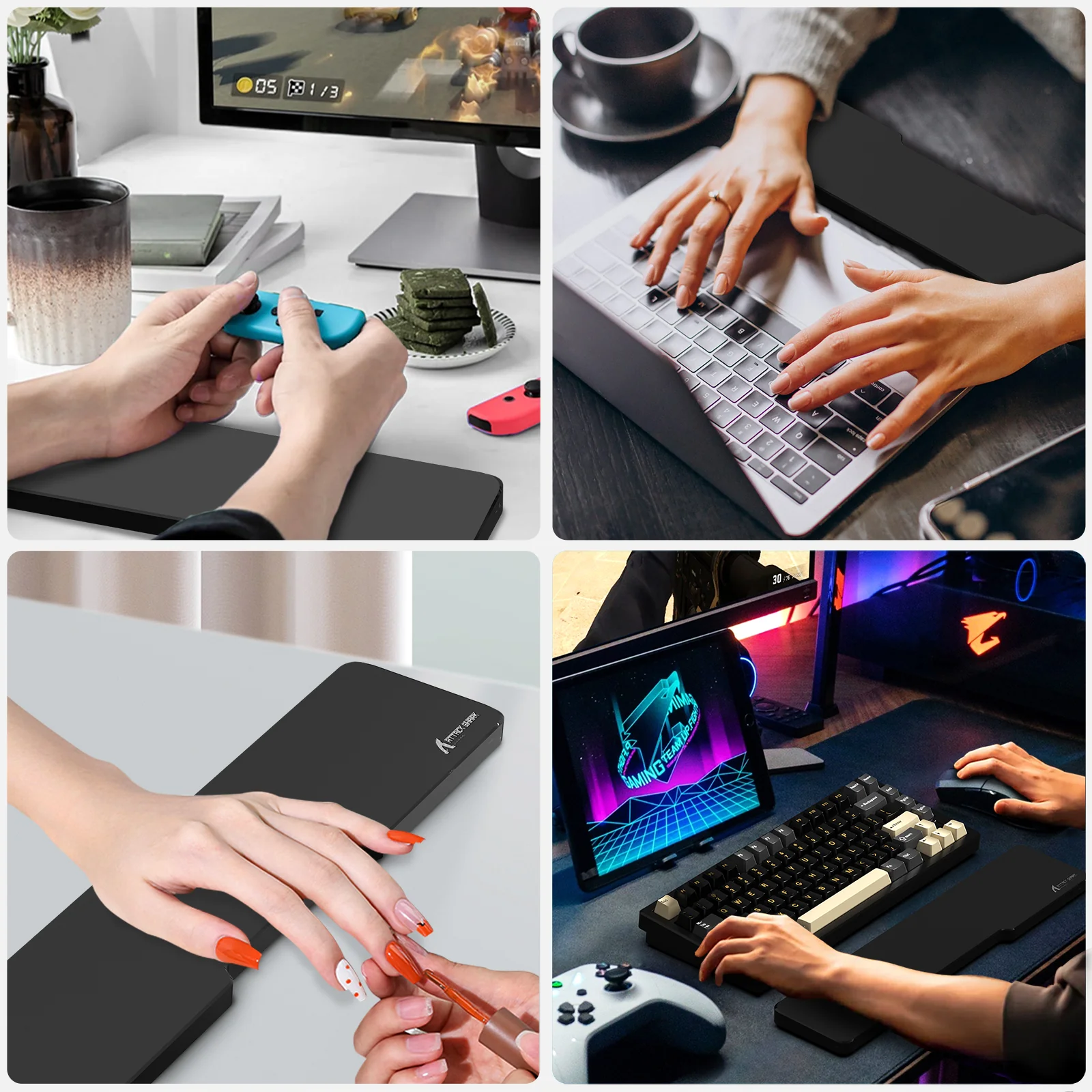 ATTACK SHARK Black Acrylic Wrist Rest 17 ATTACK SHARK Black Acrylic Wrist Rest