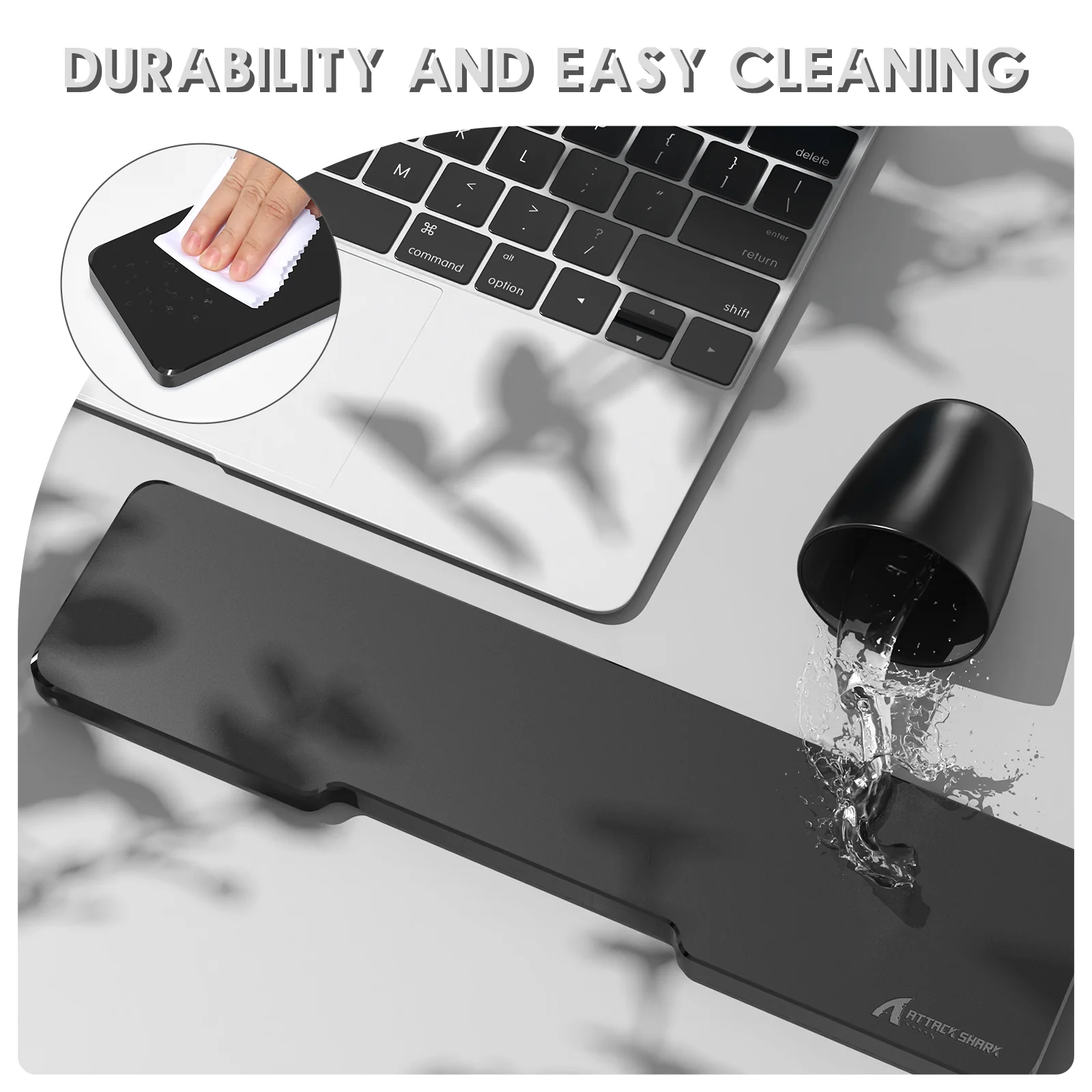 ATTACK SHARK Black Acrylic Wrist Rest 9 ATTACK SHARK Black Acrylic Wrist Rest