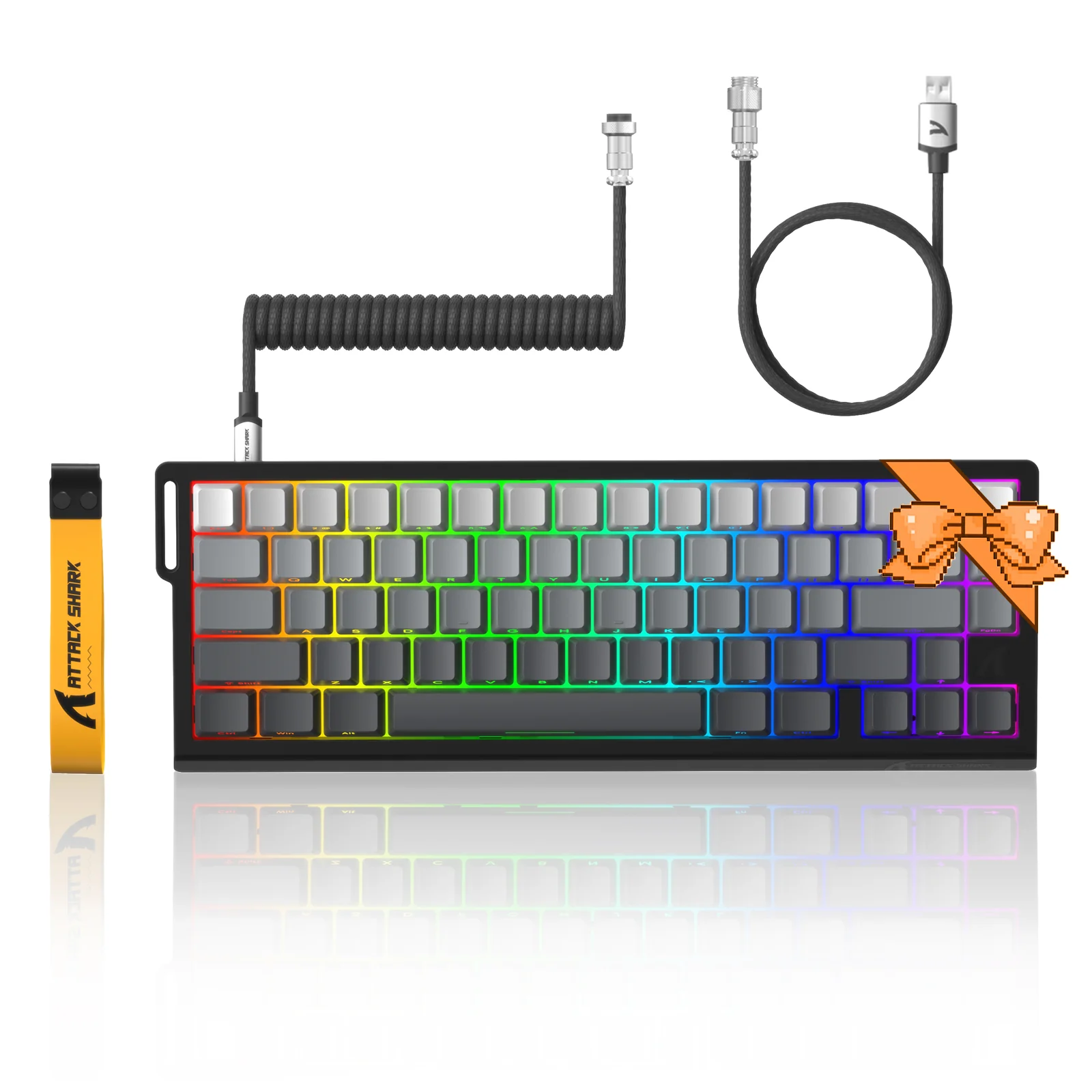 ATTACK SHARK X68 HE Rapid Trigger Keyboard Magnetic Switch with C01PRO Coiled Cable 18 ATTACK SHARK X68 HE Rapid Trigger Keyboard Magnetic Switch with C01PRO Coiled Cable